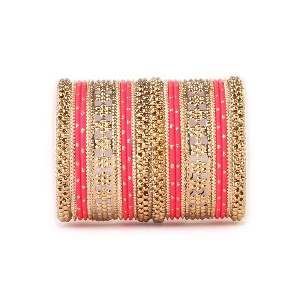 Colored Daily Wear Bangle Set With Flower Jaali Work - Image 7