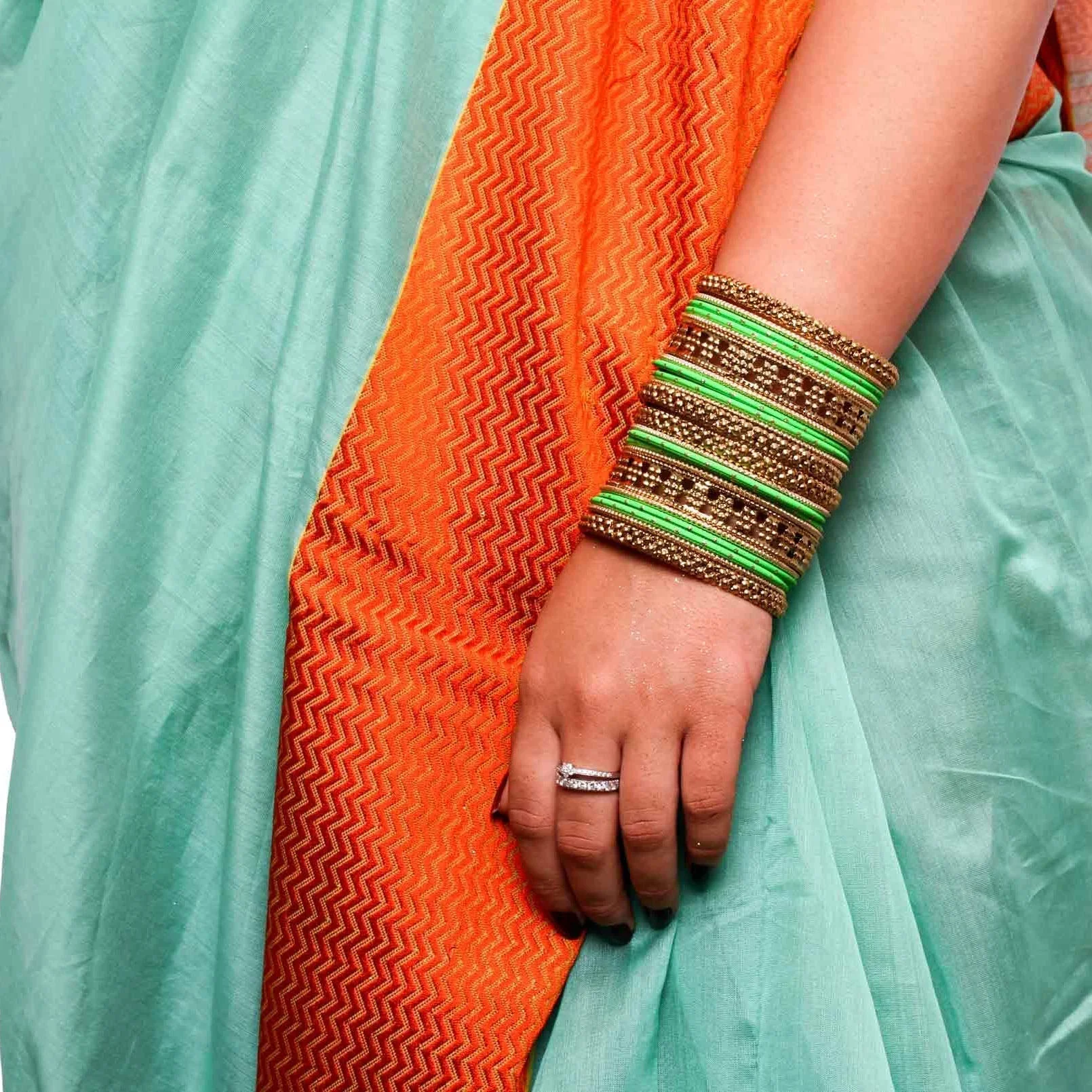 Colored Daily Wear Bangle Set With Flower Jaali Work - Image 14