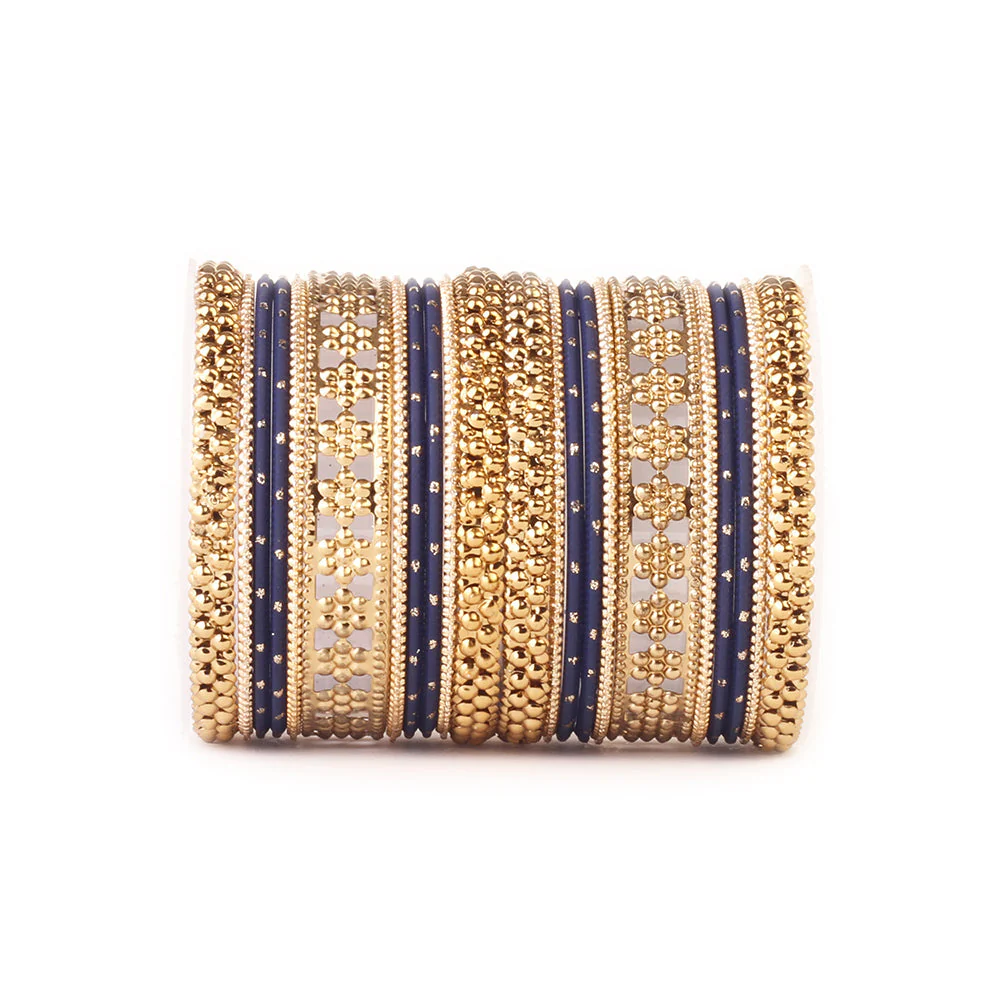 Colored Daily Wear Bangle Set With Flower Jaali Work - Image 3