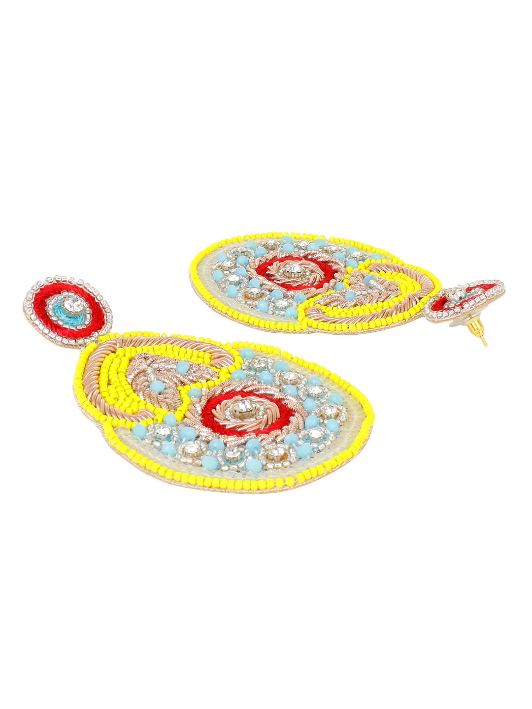 Colourful Handmade Earring with stonework by Leshya - Image 3