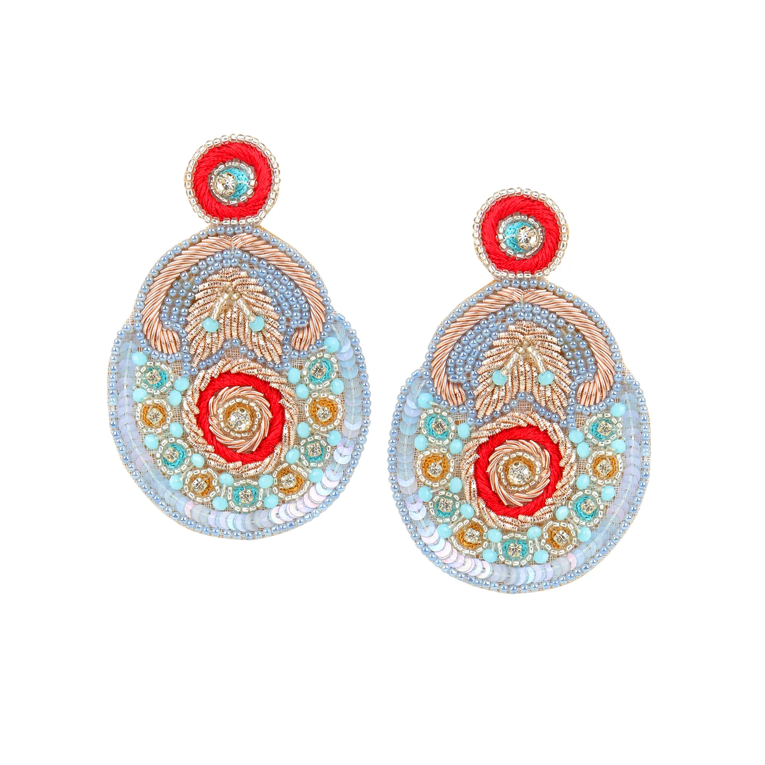 Colourful Handmade Earring with stonework by Leshya - Image 4