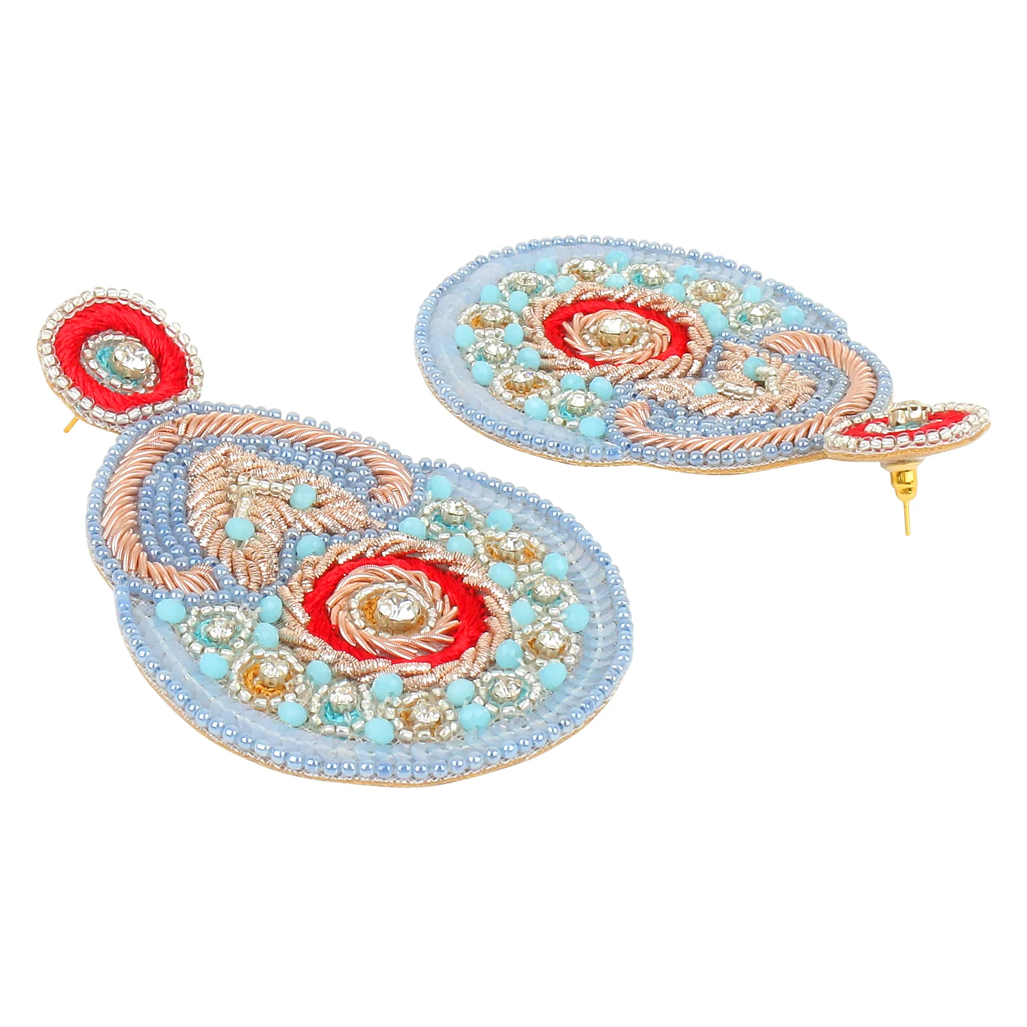Colourful Handmade Earring with stonework by Leshya - Image 5