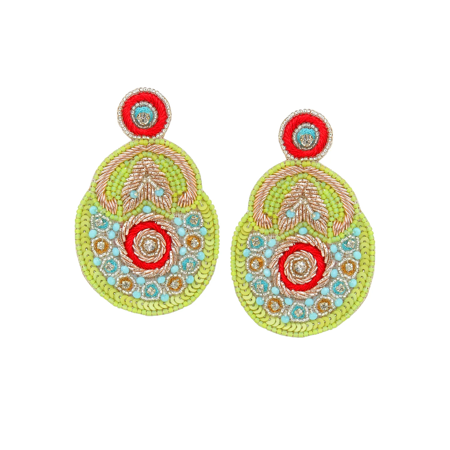 Colourful Handmade Earring with stonework by Leshya - Image 6