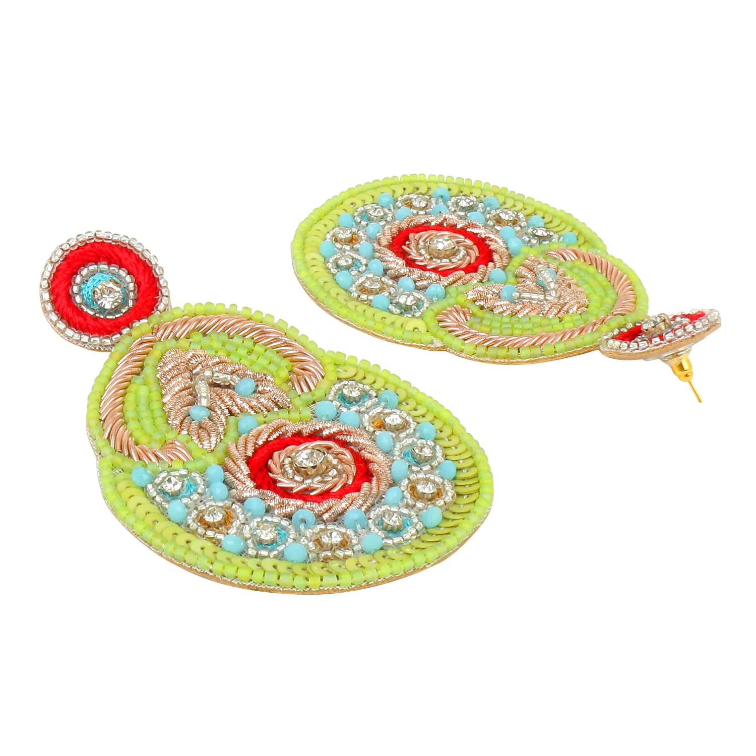 Colourful Handmade Earring with stonework by Leshya - Image 7