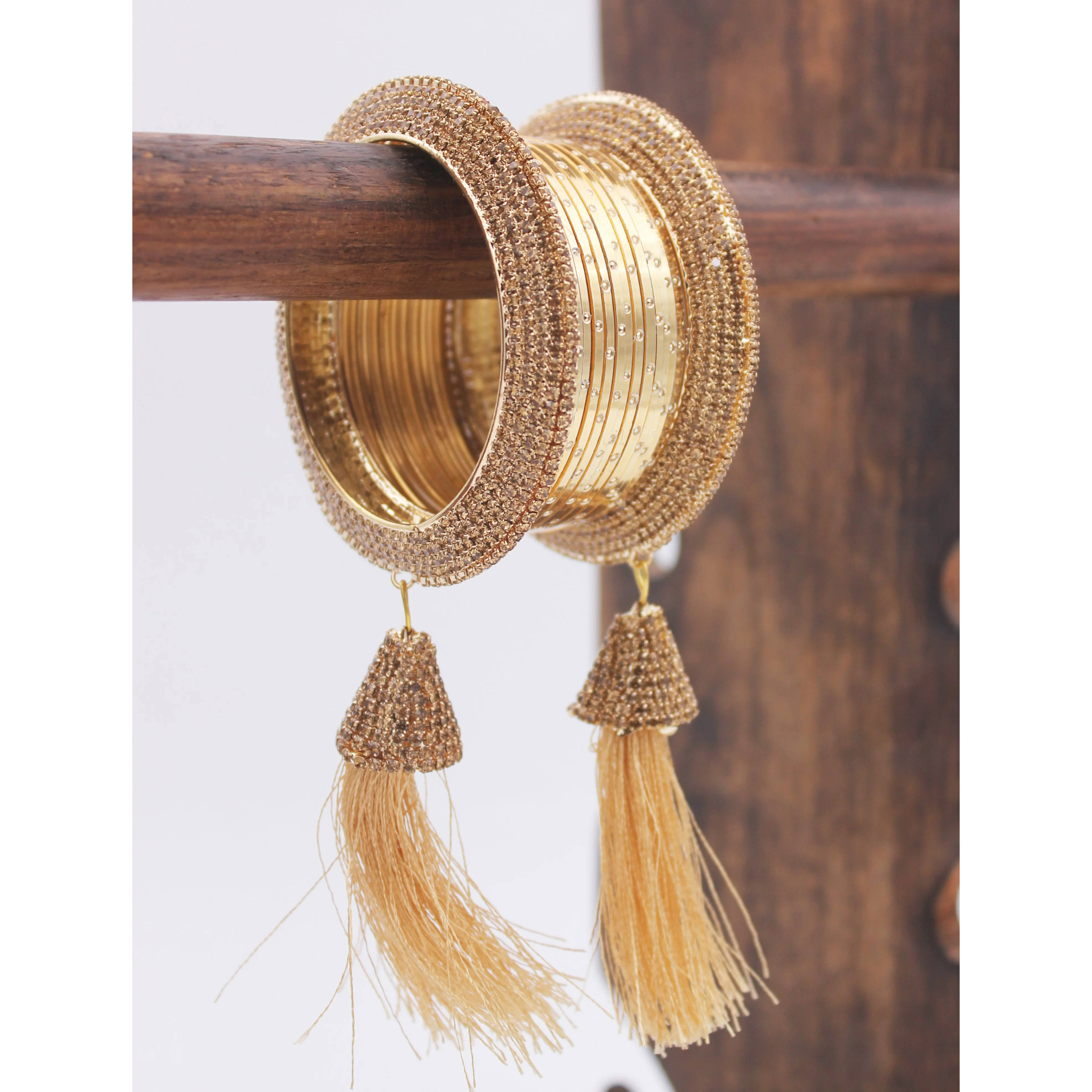 Golden tassel Latkans with Shining Metal Bangles by Leshya - Image 2