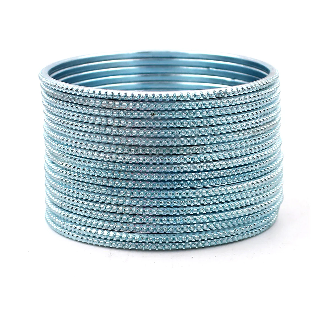 Set of 24 Plain Running Dotted One-Piece Metal Bangles by Leshya (Plus Size) - Image 12