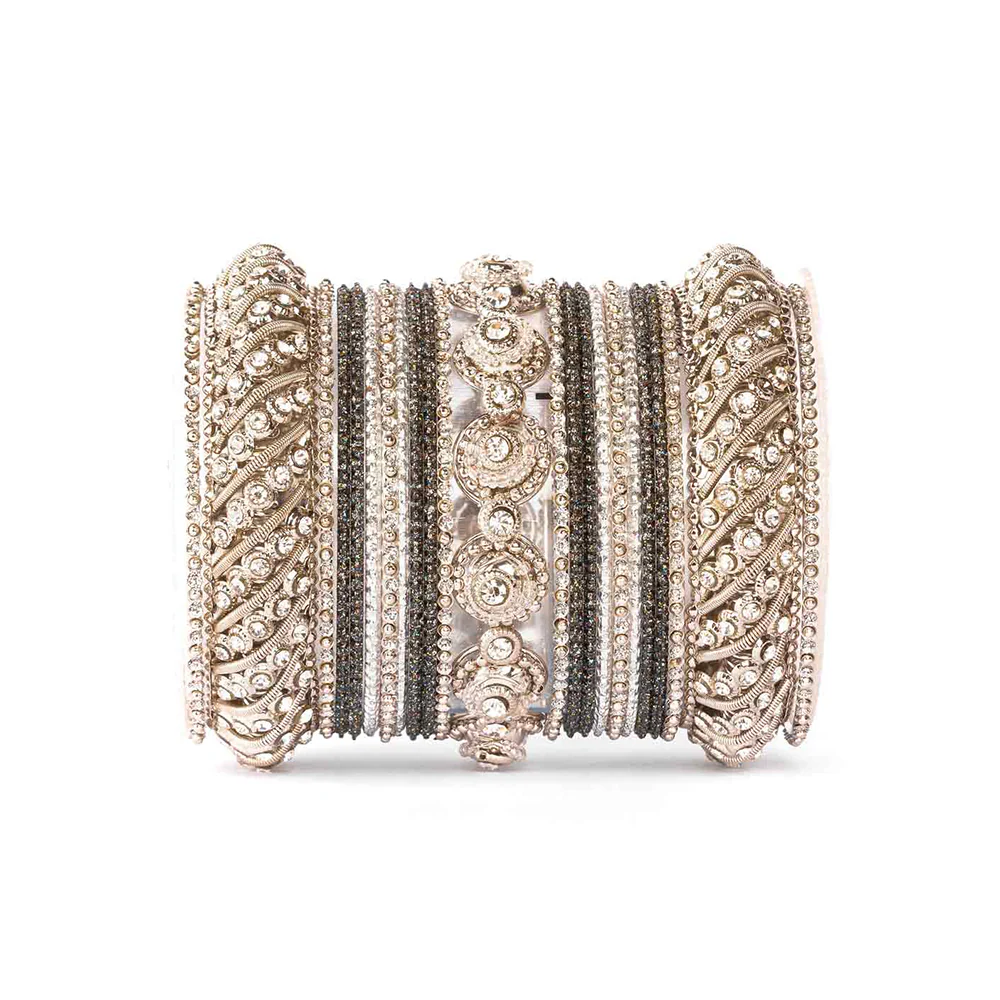 Traditional Colored Textured Bangle Set (Plus Size) - Image 10