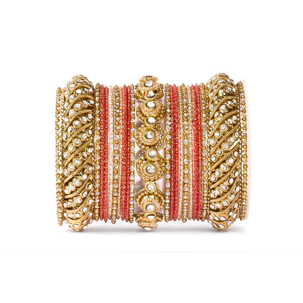 Traditional Colored Textured Bangle Set (Plus Size) - Image 3