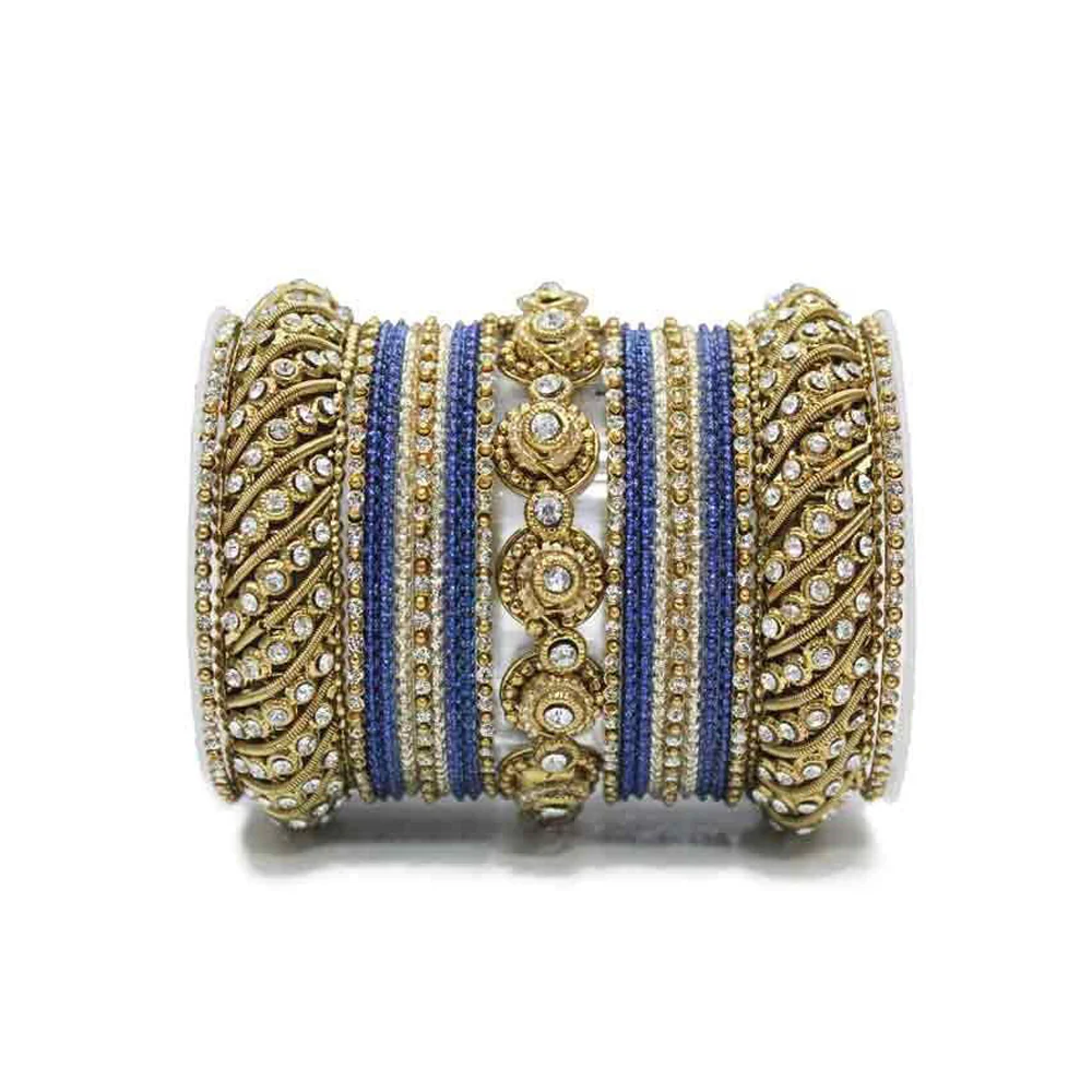 Traditional Colored Textured Bangle Set (Plus Size) - Image 4