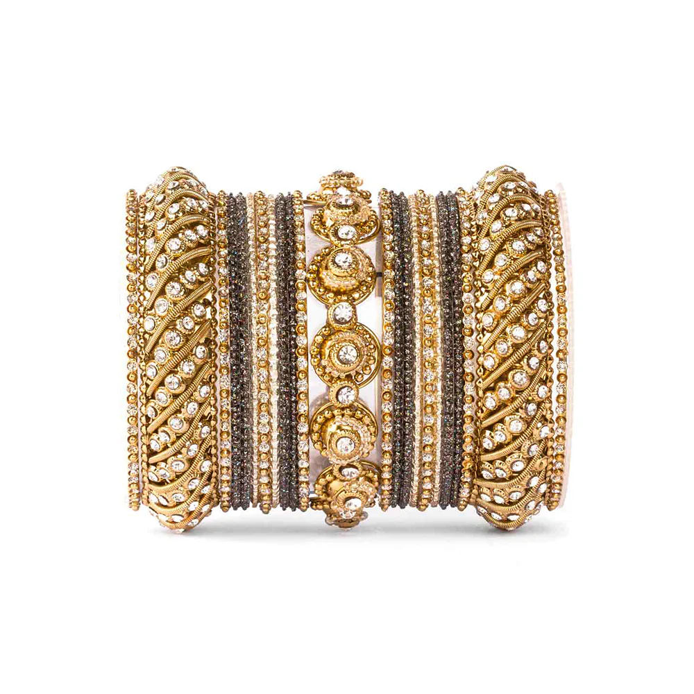 Traditional Colored Textured Bangle Set (Plus Size) - Image 8
