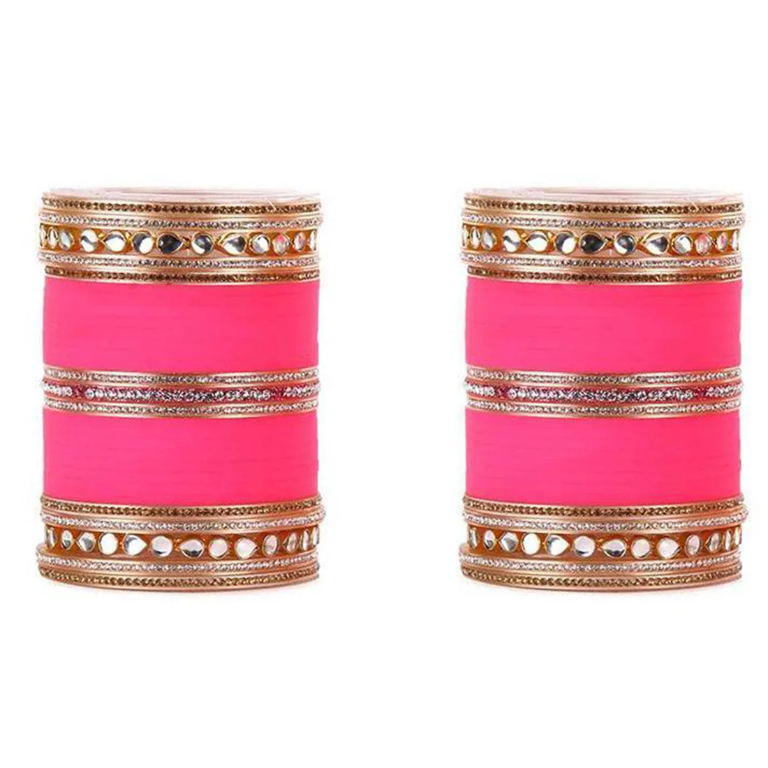 Beautiful Wedding Chura With Mirror Kundan - Image 3
