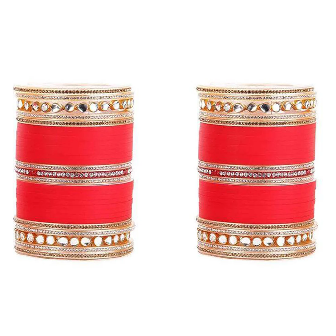 Beautiful Wedding Chura With Mirror Kundan - Image 4