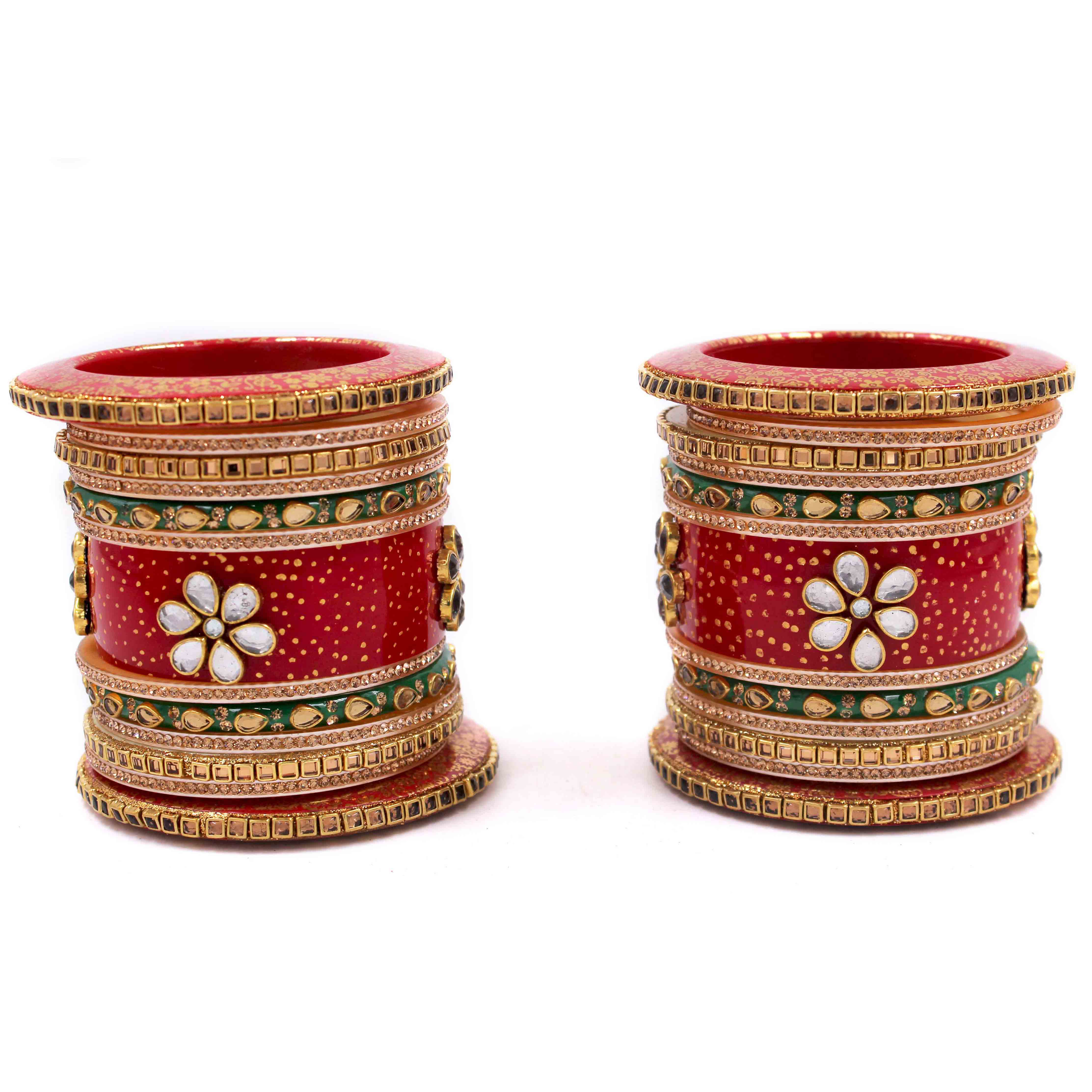 Traditional Rajasthani Bridal Chura in Floral Design by Leshya - Image 3