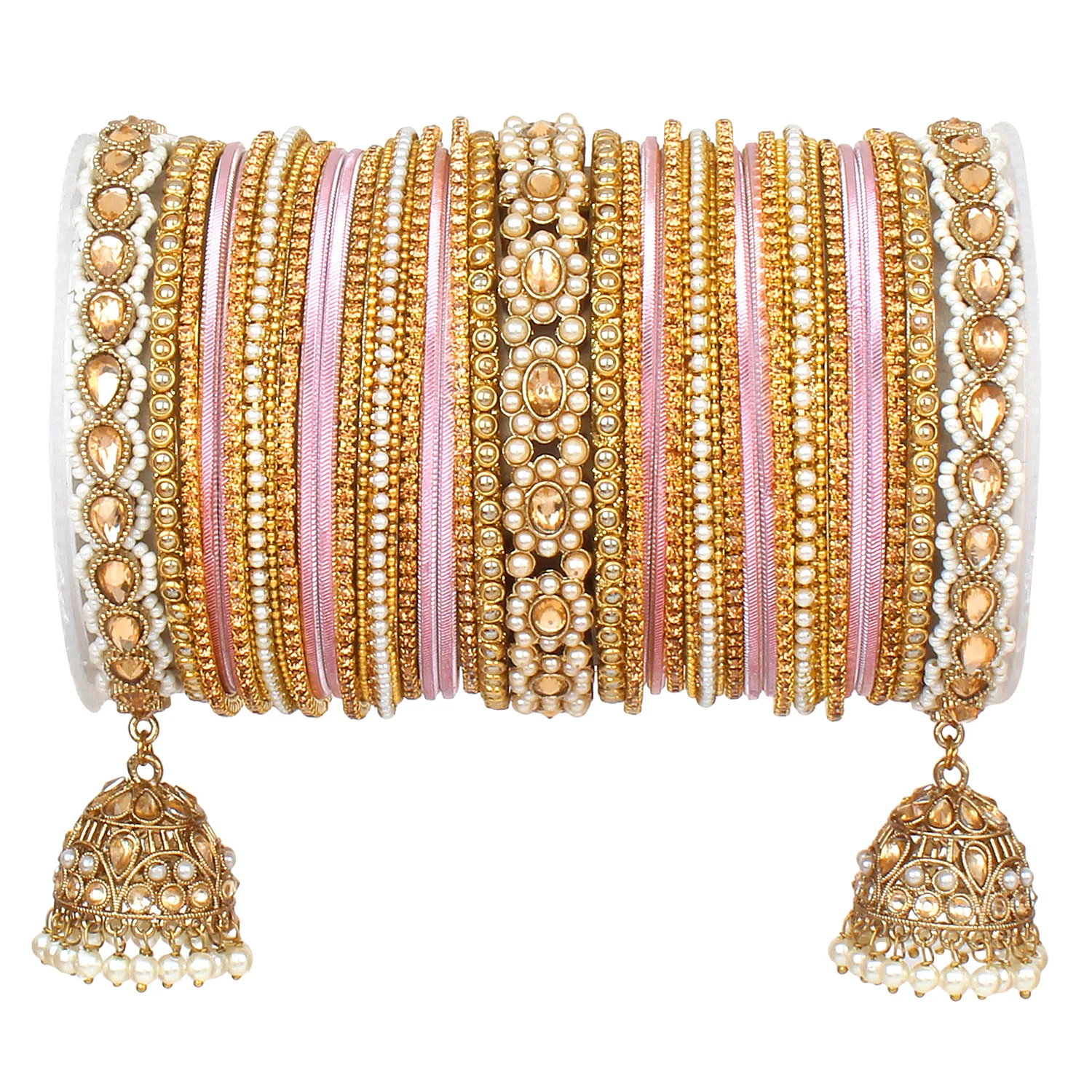 Rich Texture bangle set with Jhumki Borders by Leshya for One Hand - Image 5