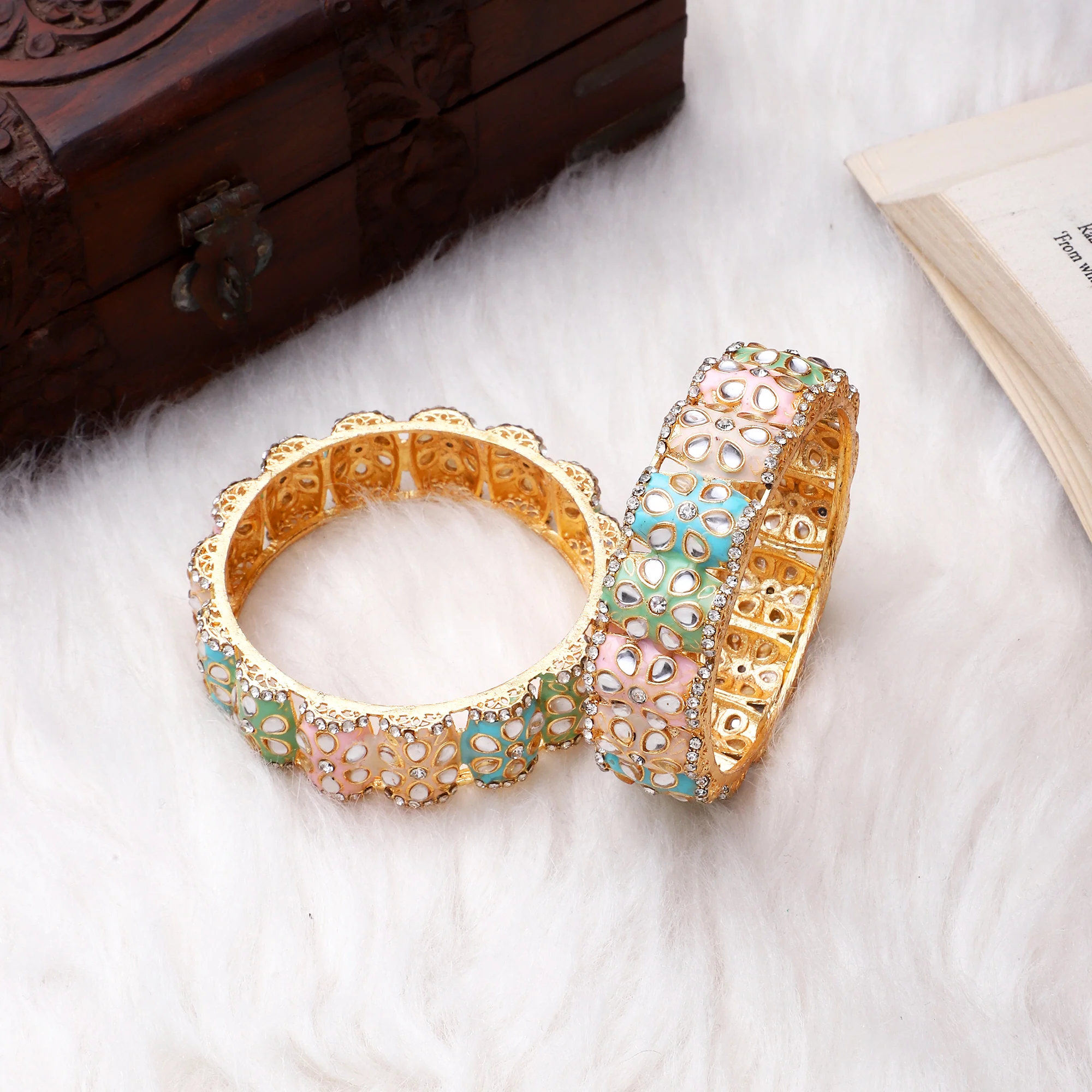 Dailywear Pastel Meenakari Bracelets by Leshya - Image 2