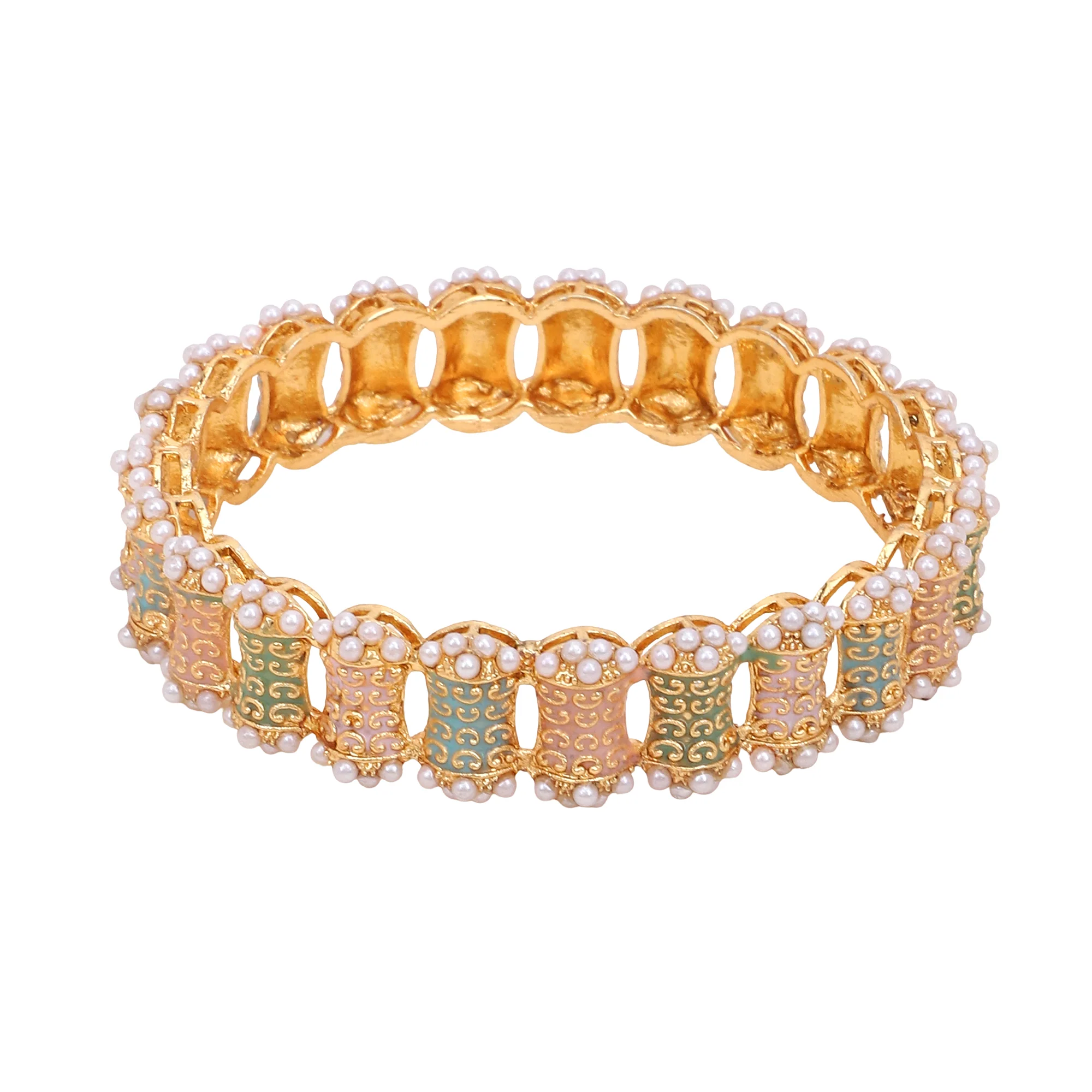 Dailywear Set of 2 Pastel Meenakari Bracelets by Leshya - Image 3