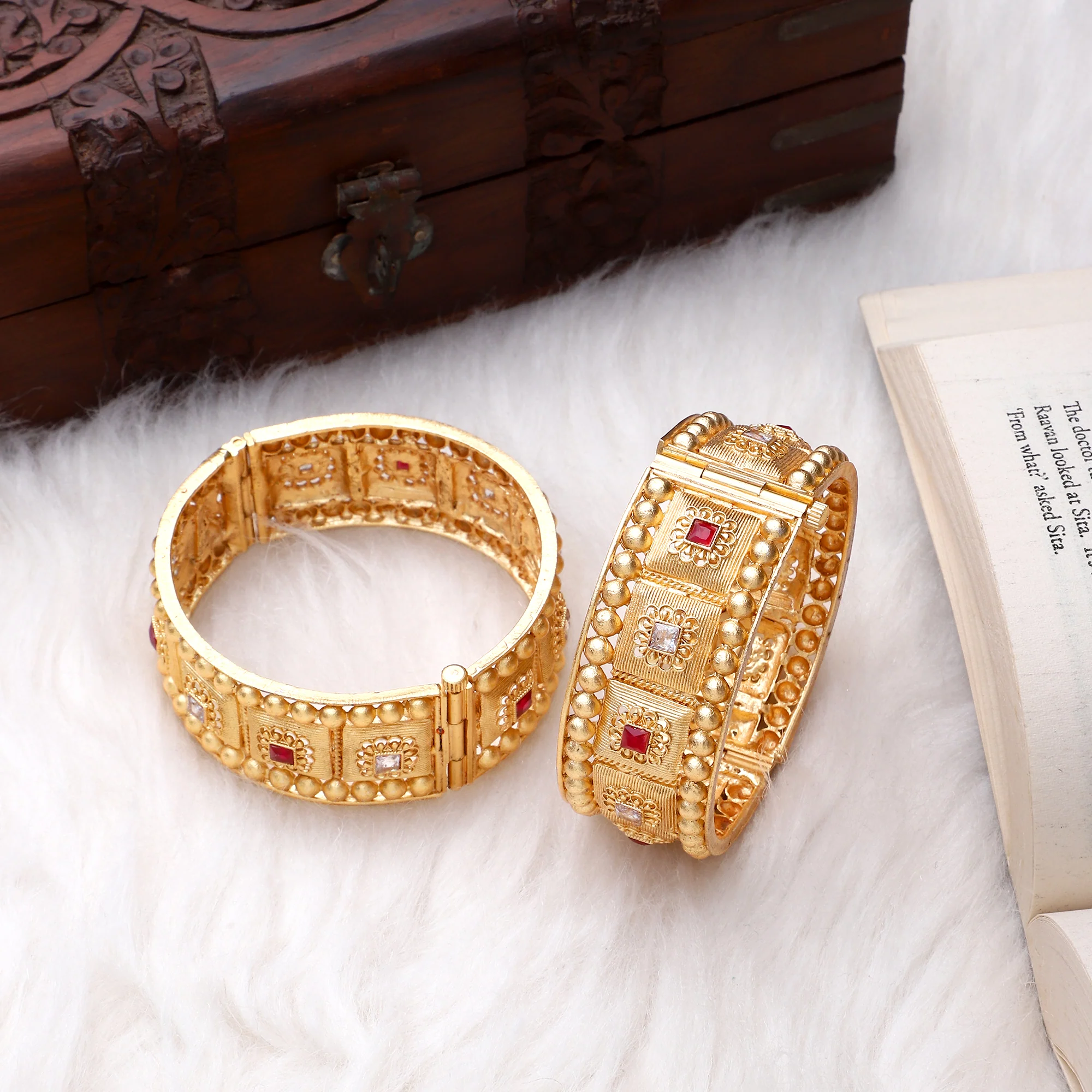 Dailywear Temple Gold Kangan by Leshya - Image 2