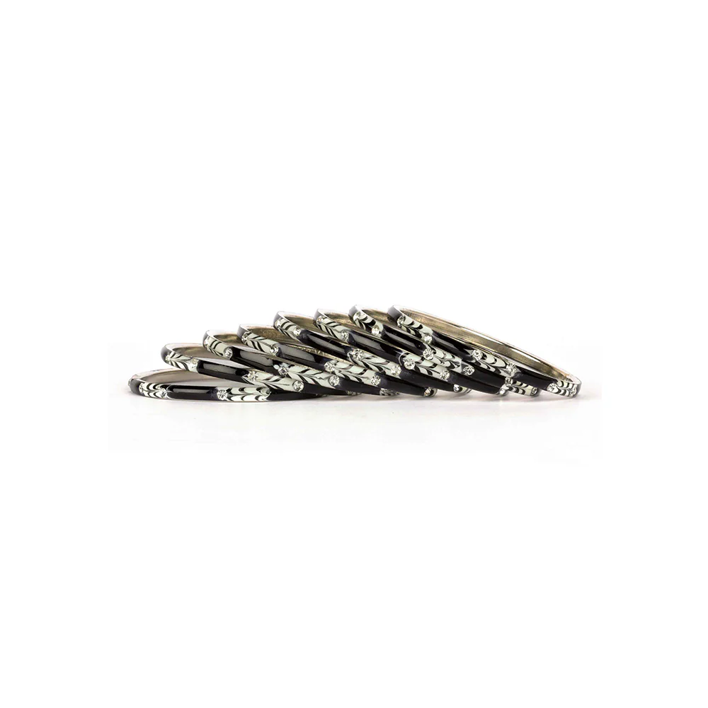 Eight Pieces Of Meenakari Bracelet With Colored Pattern Painted By Hand - Image 10