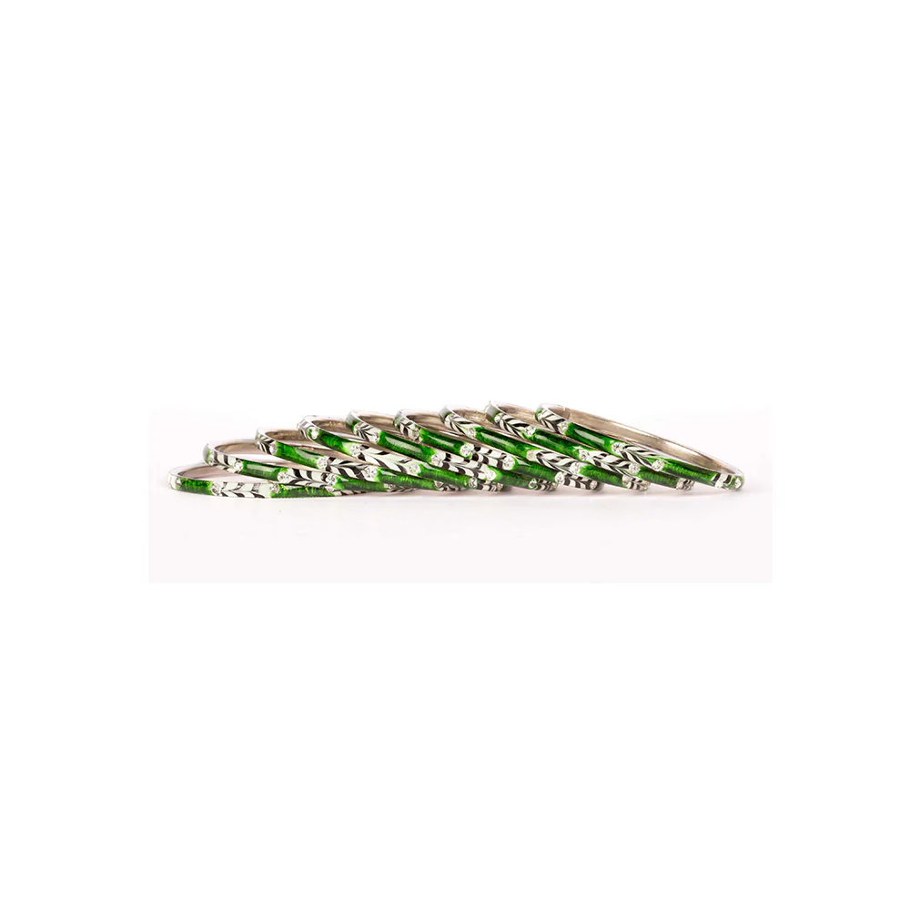 Eight Pieces Of Meenakari Bracelet With Colored Pattern Painted By Hand - Image 6