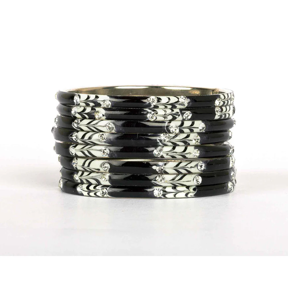 Eight Pieces Of Meenakari Bracelet With Colored Pattern Painted By Hand - Image 9