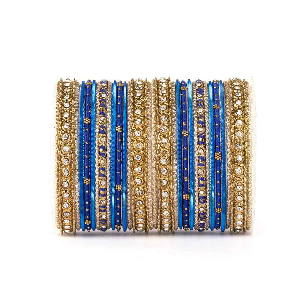 Elegant Colored Thread Bangle Set - Image 11