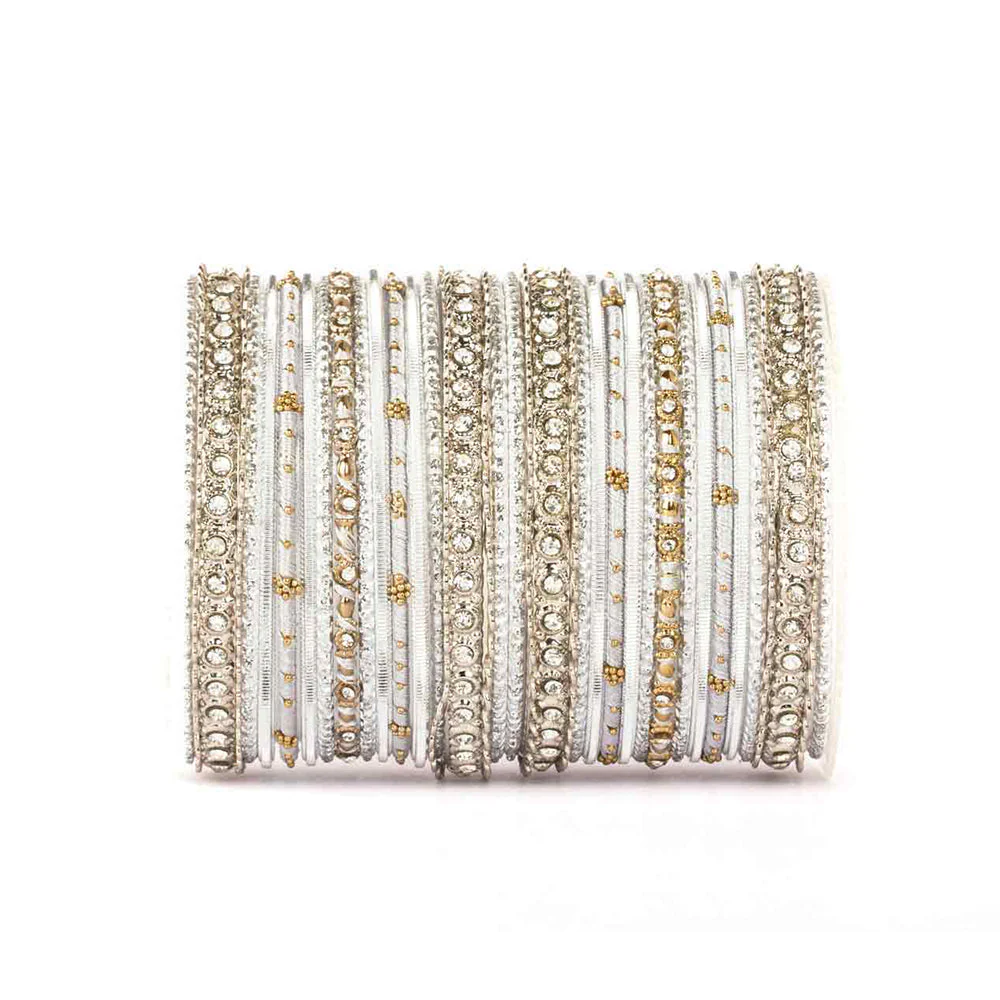 Elegant Colored Thread Bangle Set - Image 6