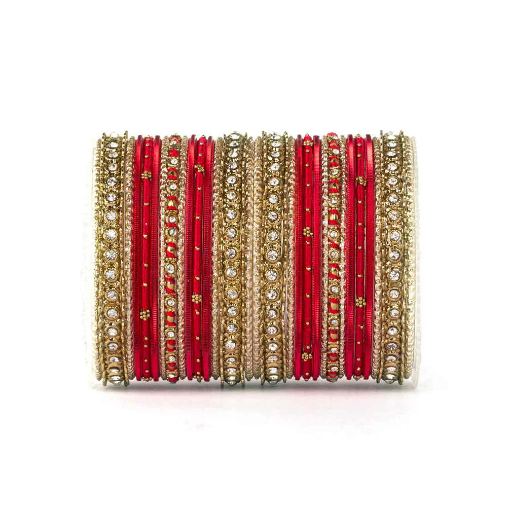Elegant Colored Thread Bangle Set - Image 3