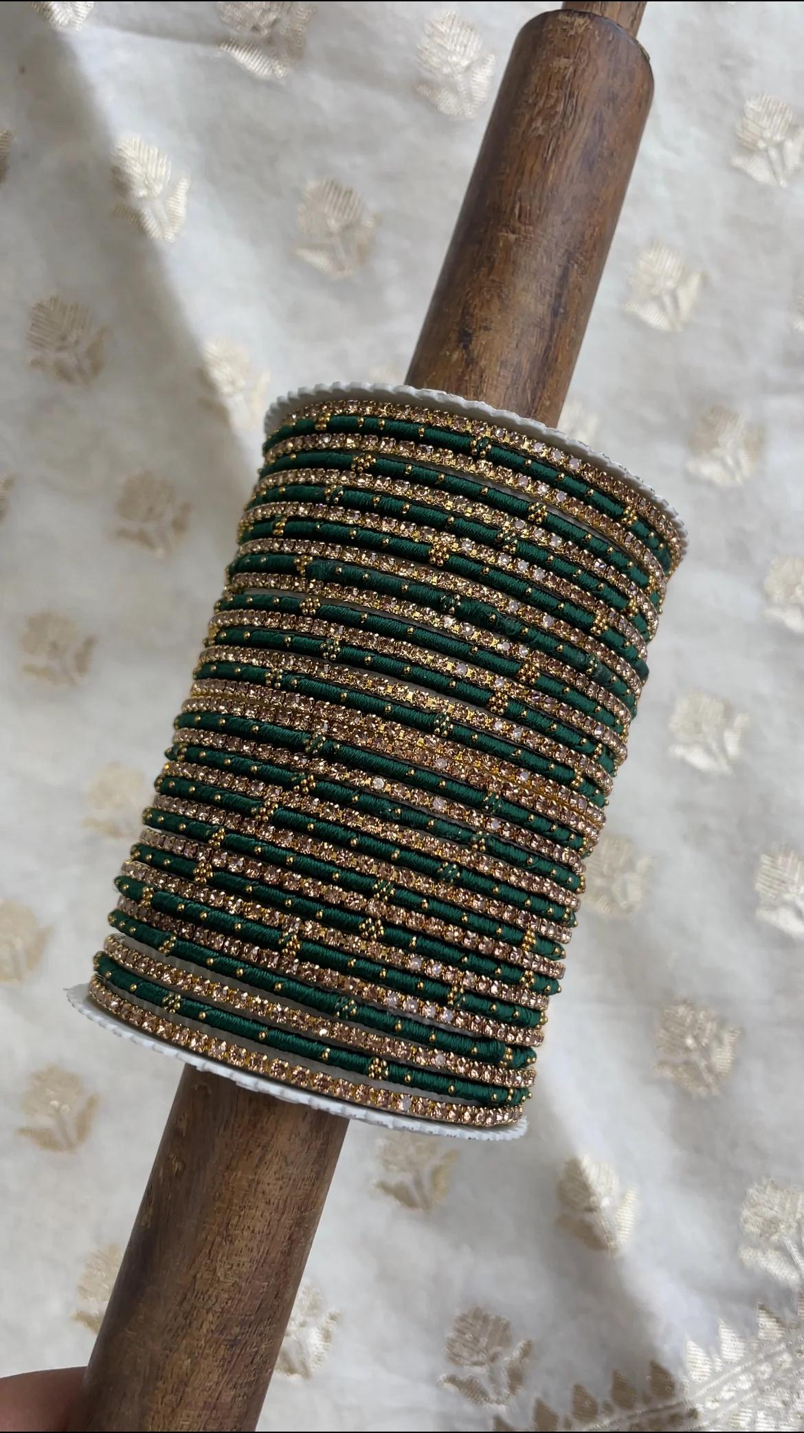 Elegant Colored Thread Bangle Set - Image 11