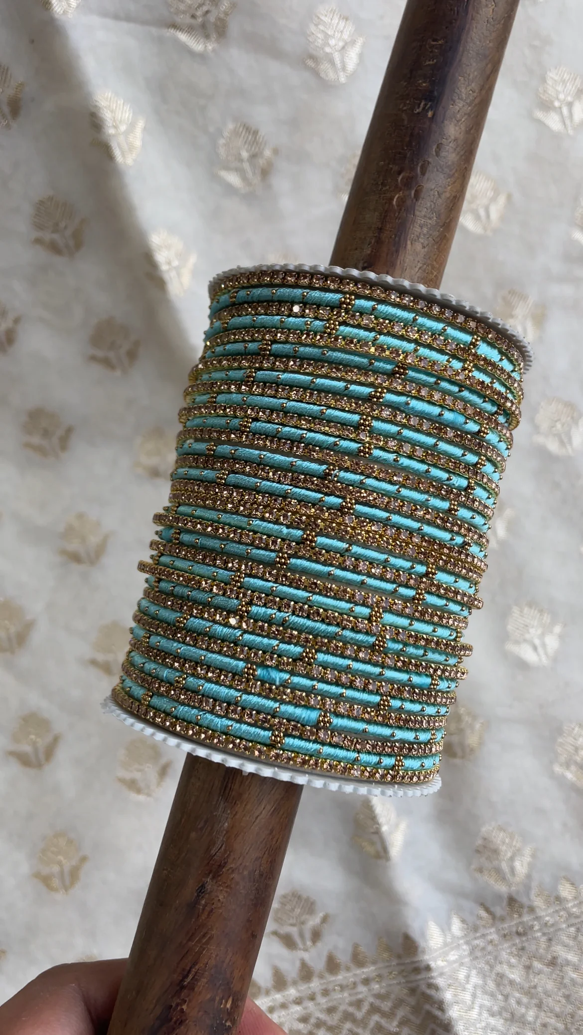 Elegant Colored Thread Bangle Set - Image 14