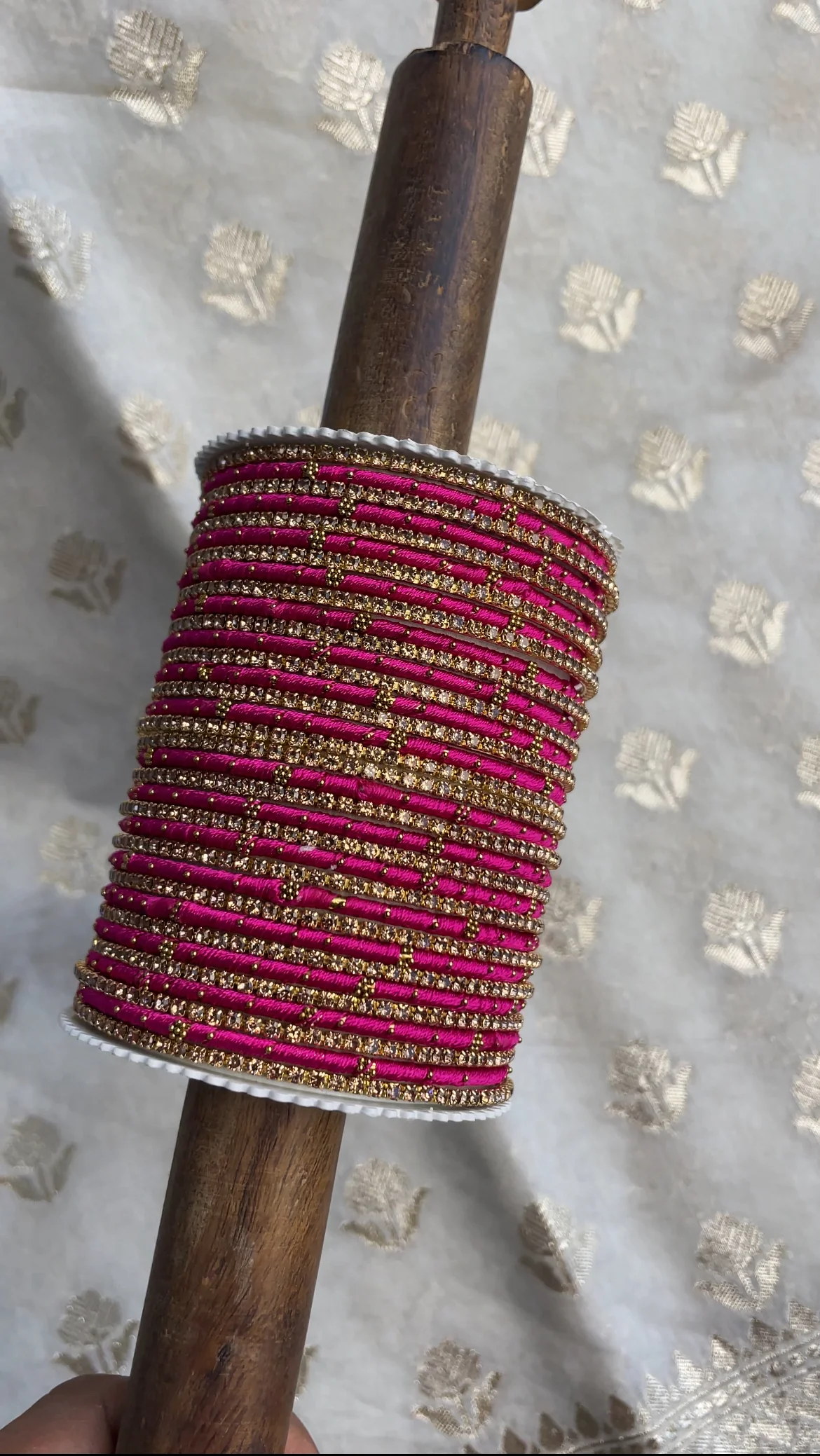 Elegant Colored Thread Bangle Set - Image 15