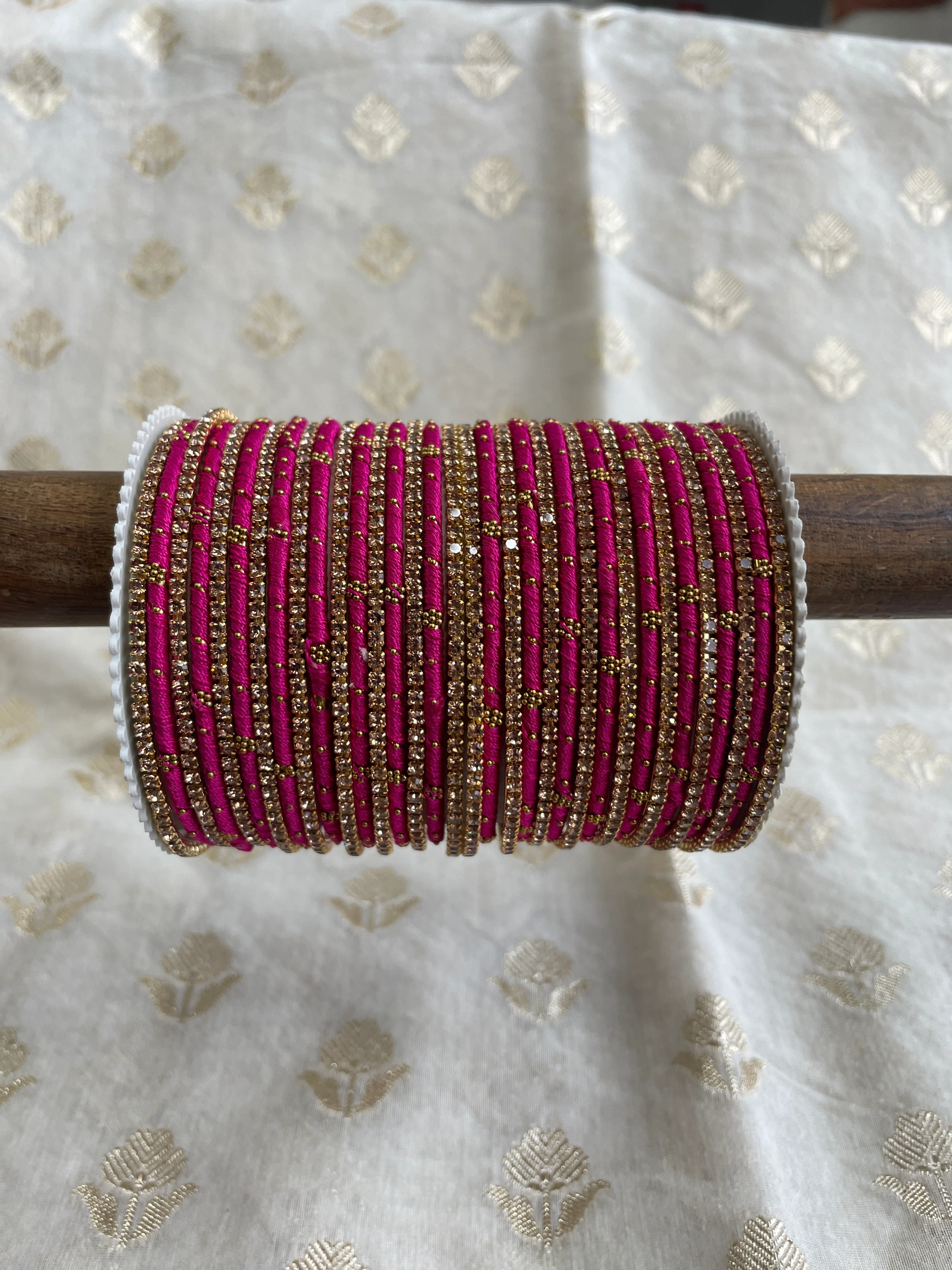 Elegant Colored Thread Bangle Set - Image 16