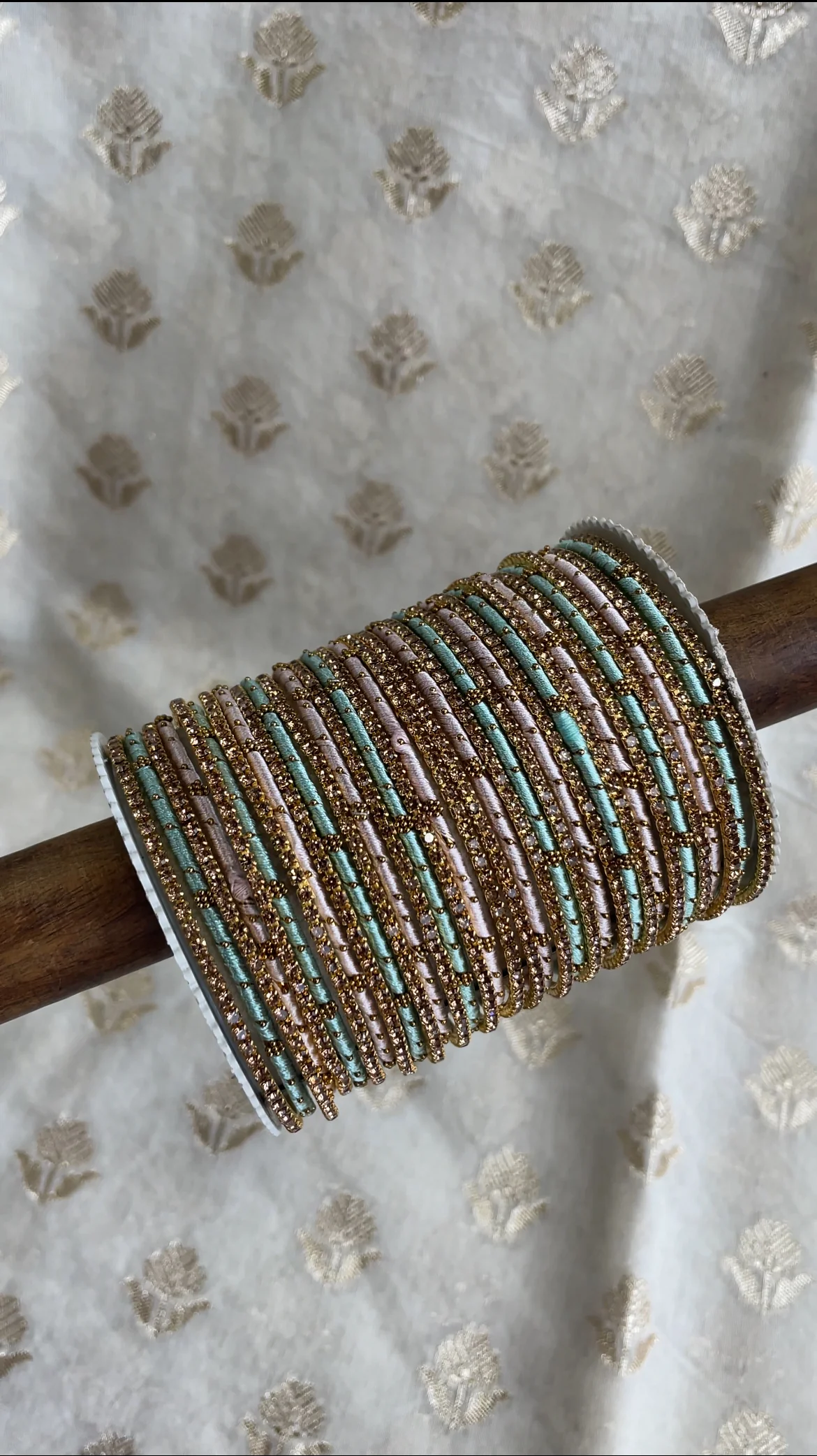 Elegant Colored Thread Bangle Set - Image 17