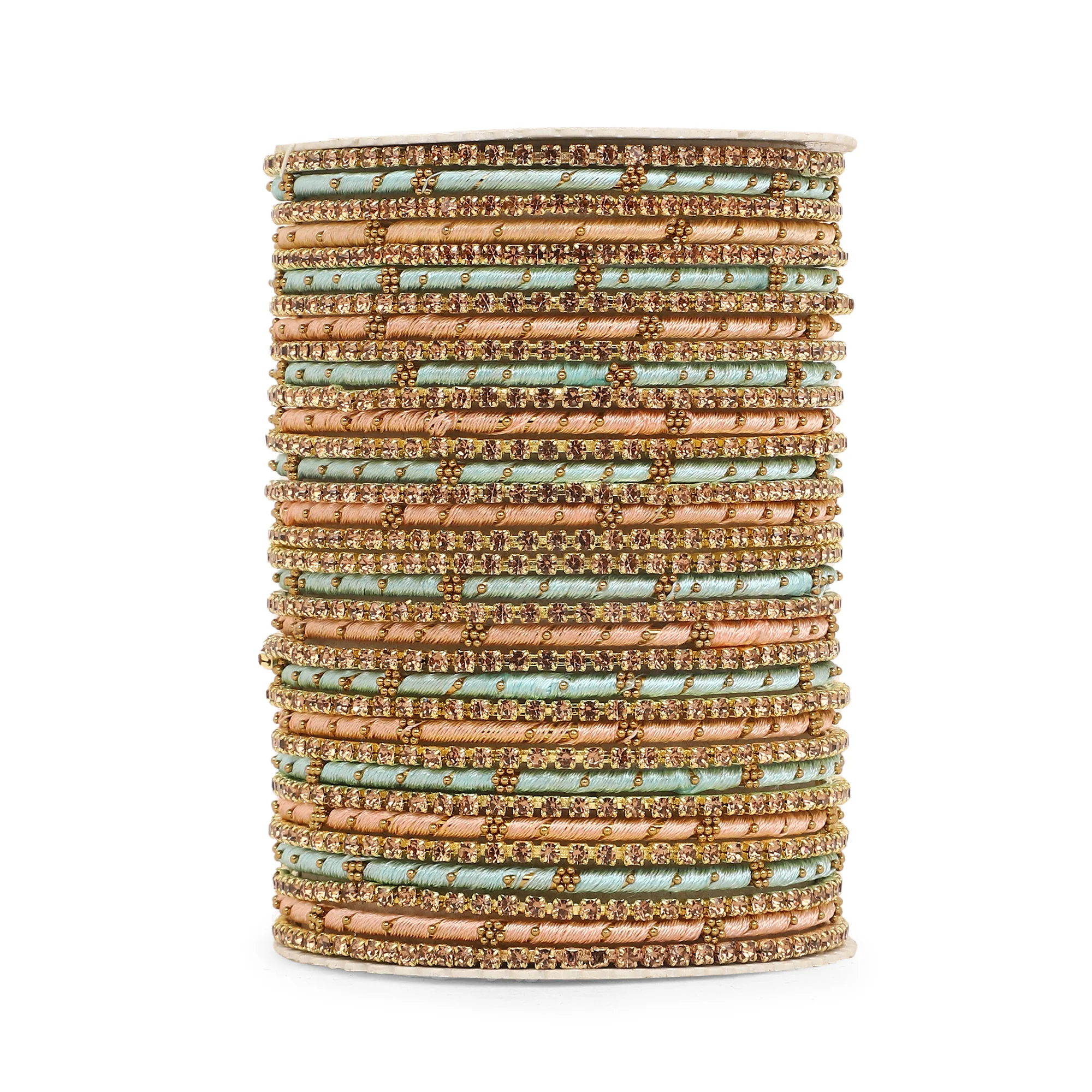 Elegant Colored Thread Bangle Set - Image 18