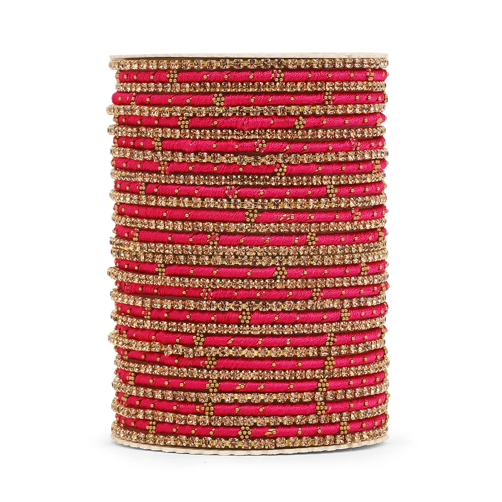 Elegant Colored Thread Bangle Set - Image 23