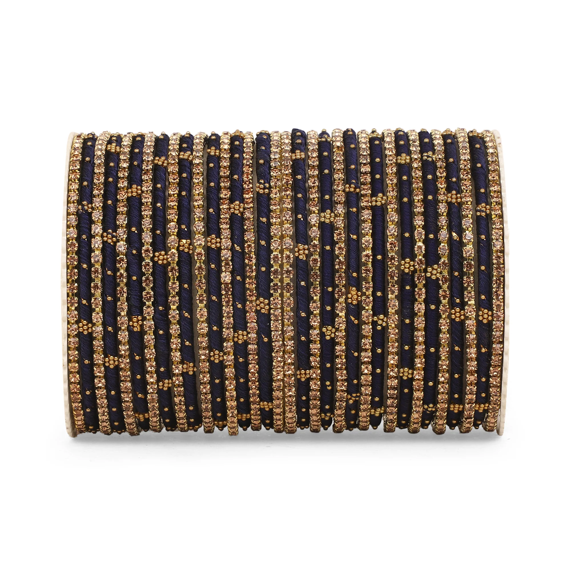 Elegant Colored Thread Bangle Set - Image 28