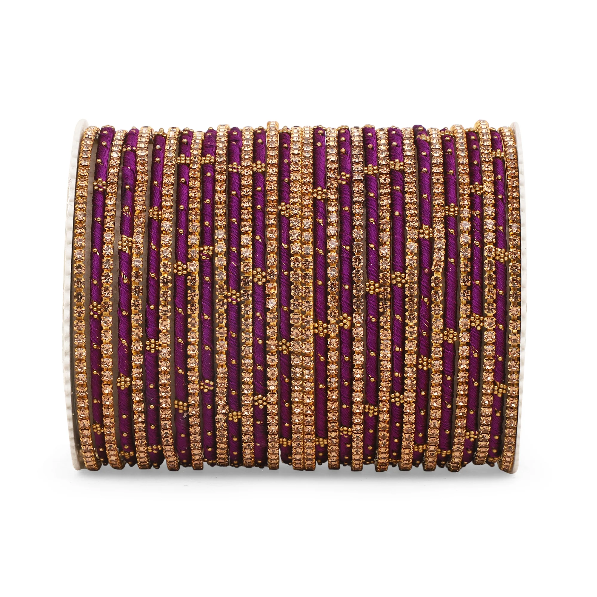 Elegant Colored Thread Bangle Set - Image 32