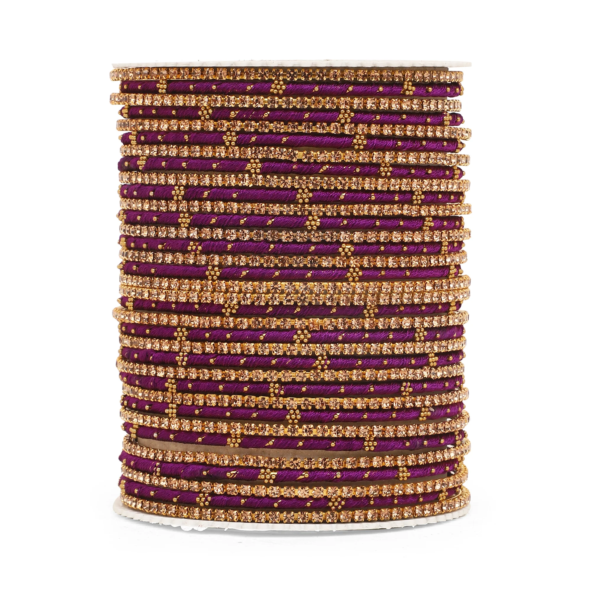 Elegant Colored Thread Bangle Set - Image 33