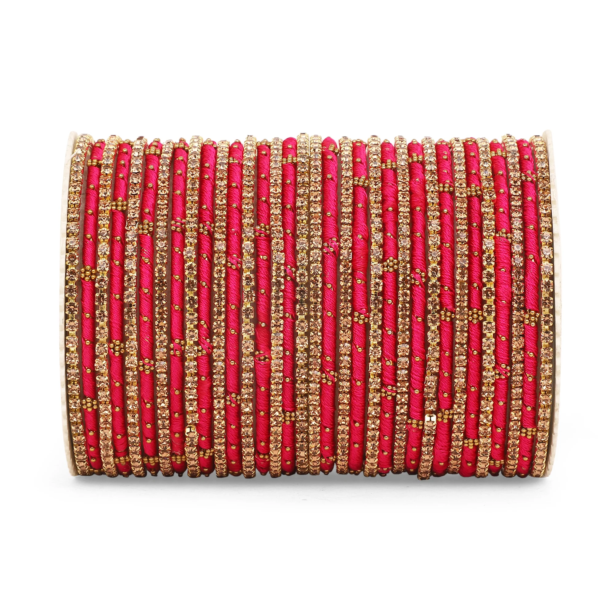 Elegant Colored Thread Bangle Set - Image 35