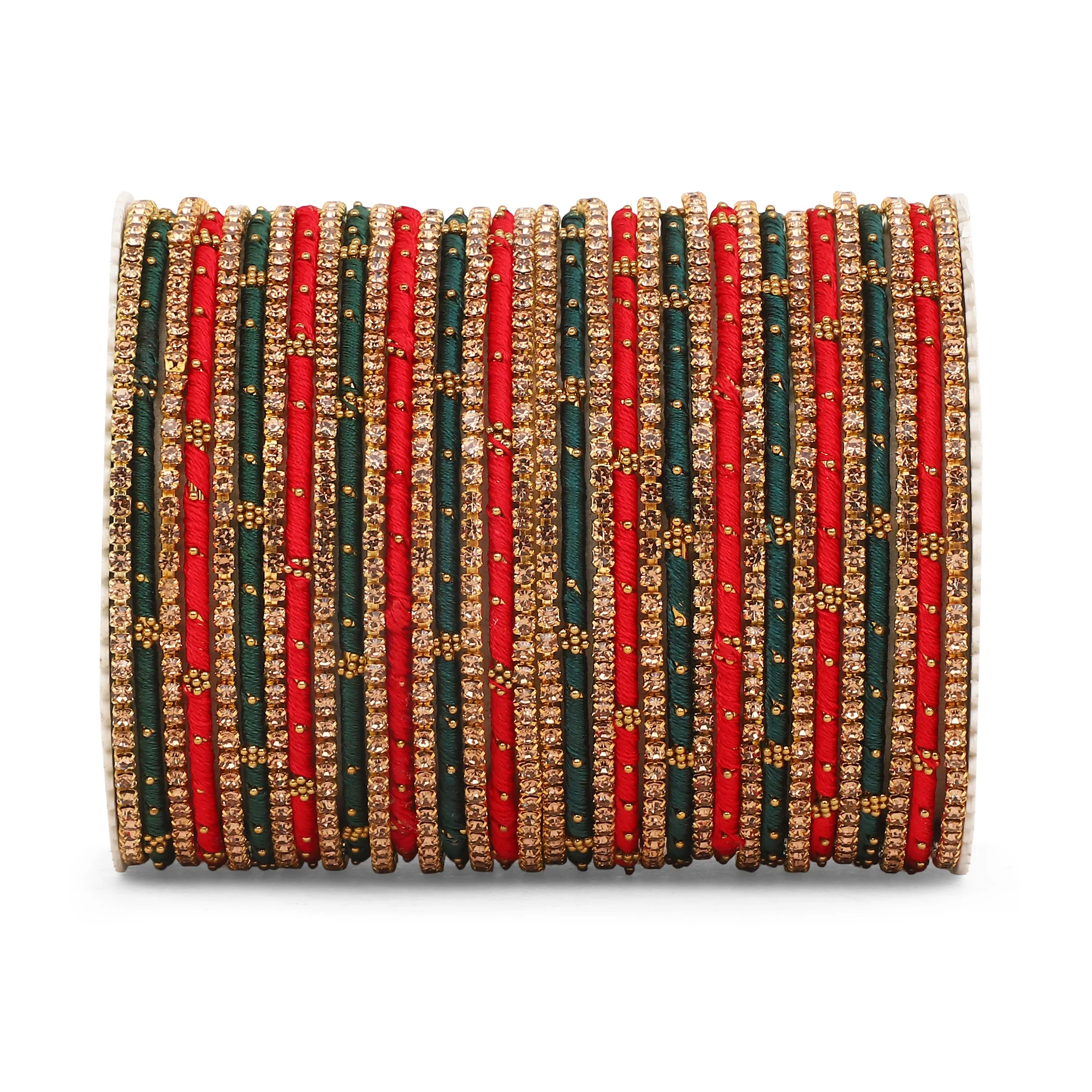 Elegant Colored Thread Bangle Set - Image 36