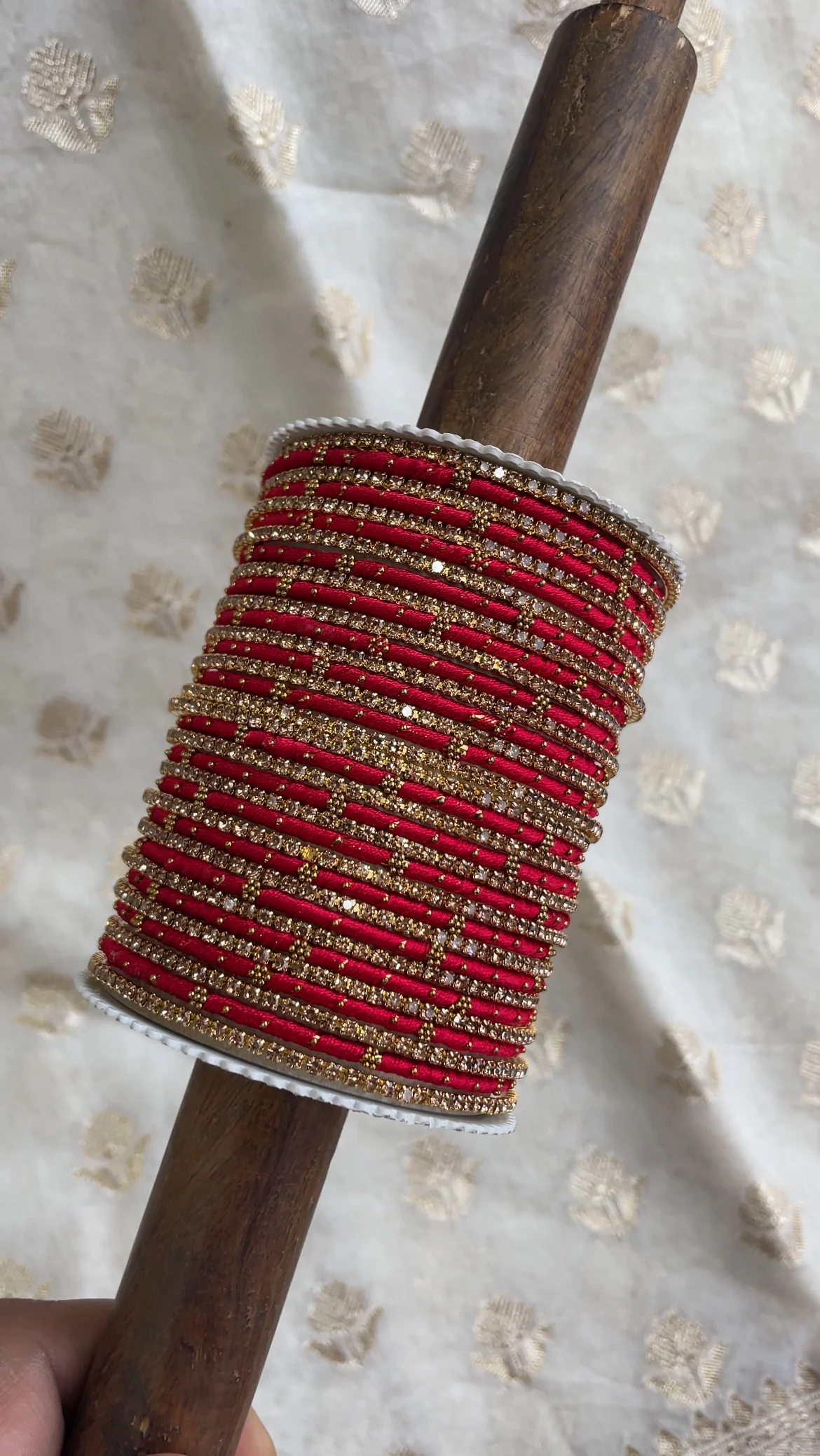 Elegant Colored Thread Bangle Set - Image 6