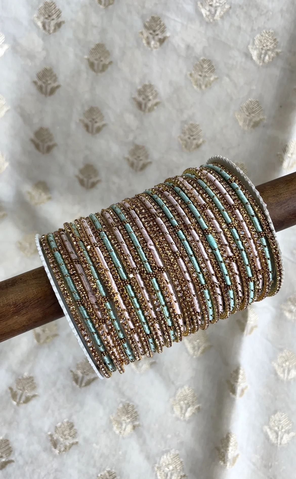 Elegant Colored Thread Bangle Set - Image 7