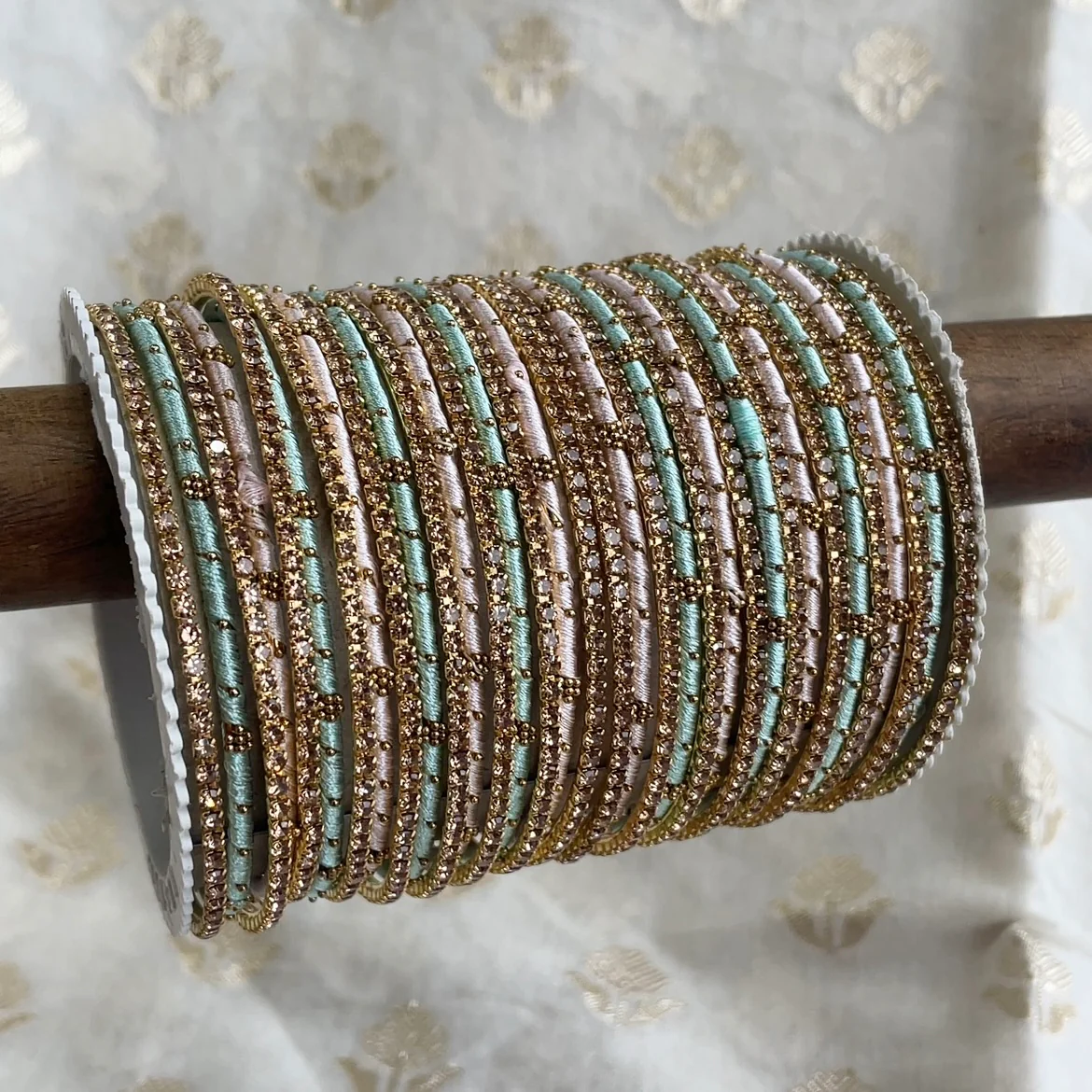 Elegant Colored Thread Bangle Set - Image 8