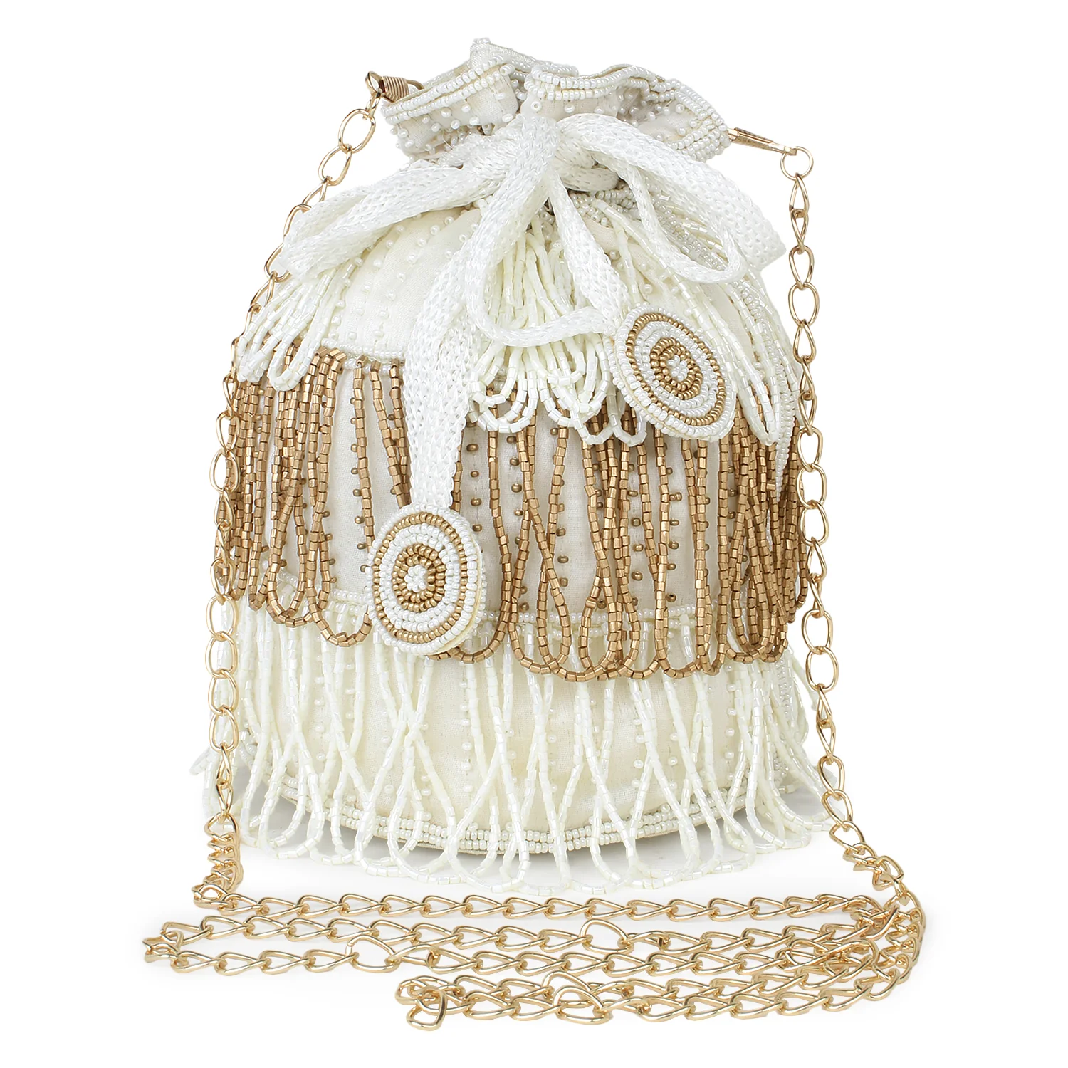 Embroided Bucket Potli for the Bride by Leshya - Image 6