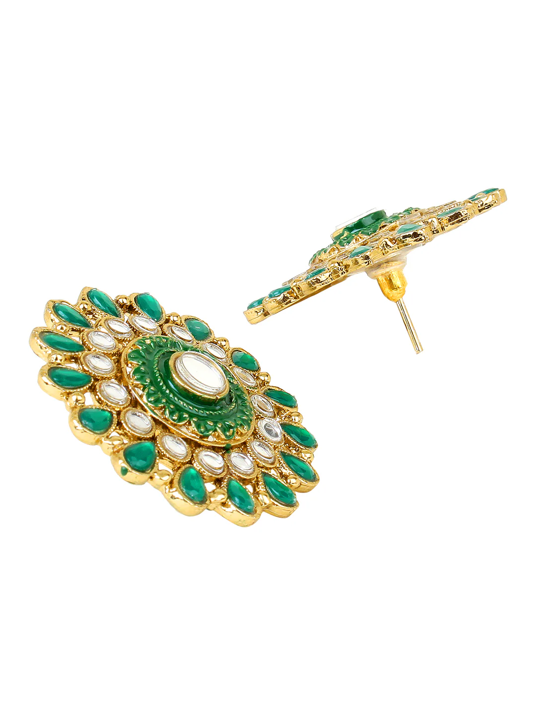 Flower Meenakari with Mirrorwork Earring by Leshya - Image 3