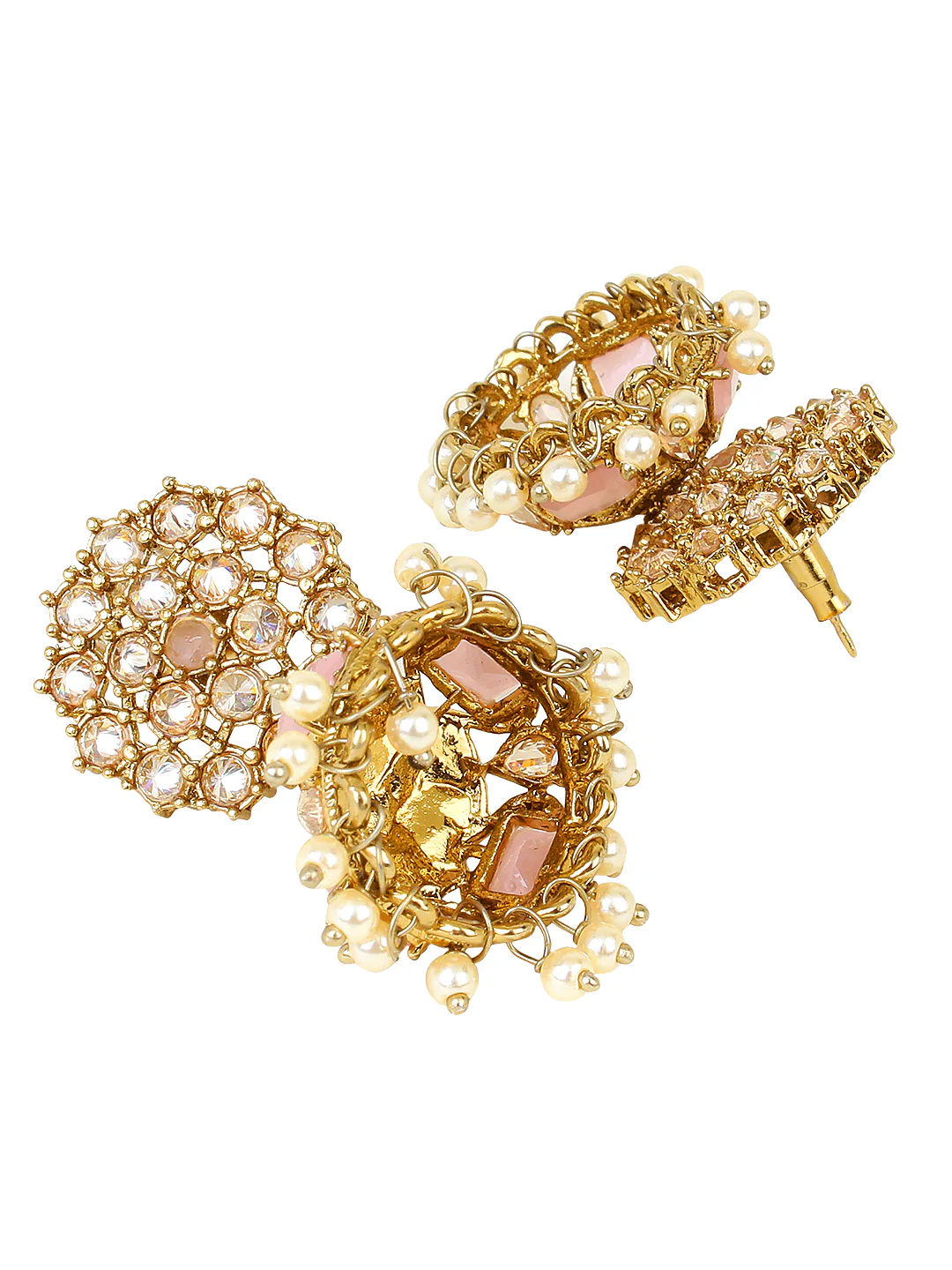 Flower shape Drop Earring with Kundan Stone by Leshya - Image 3
