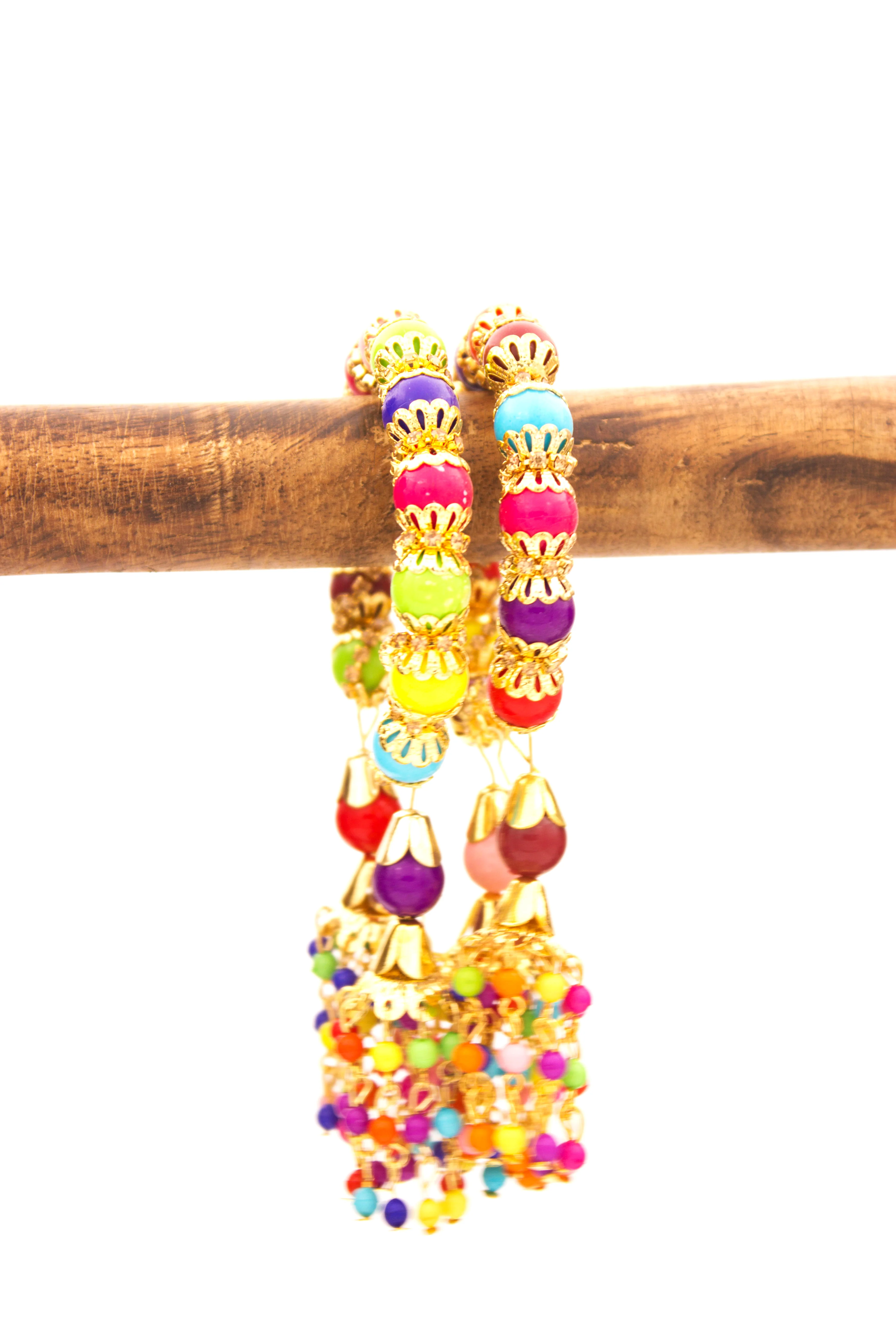 Free Size Multicoloured Bracelet Pair by Leshya - Image 2