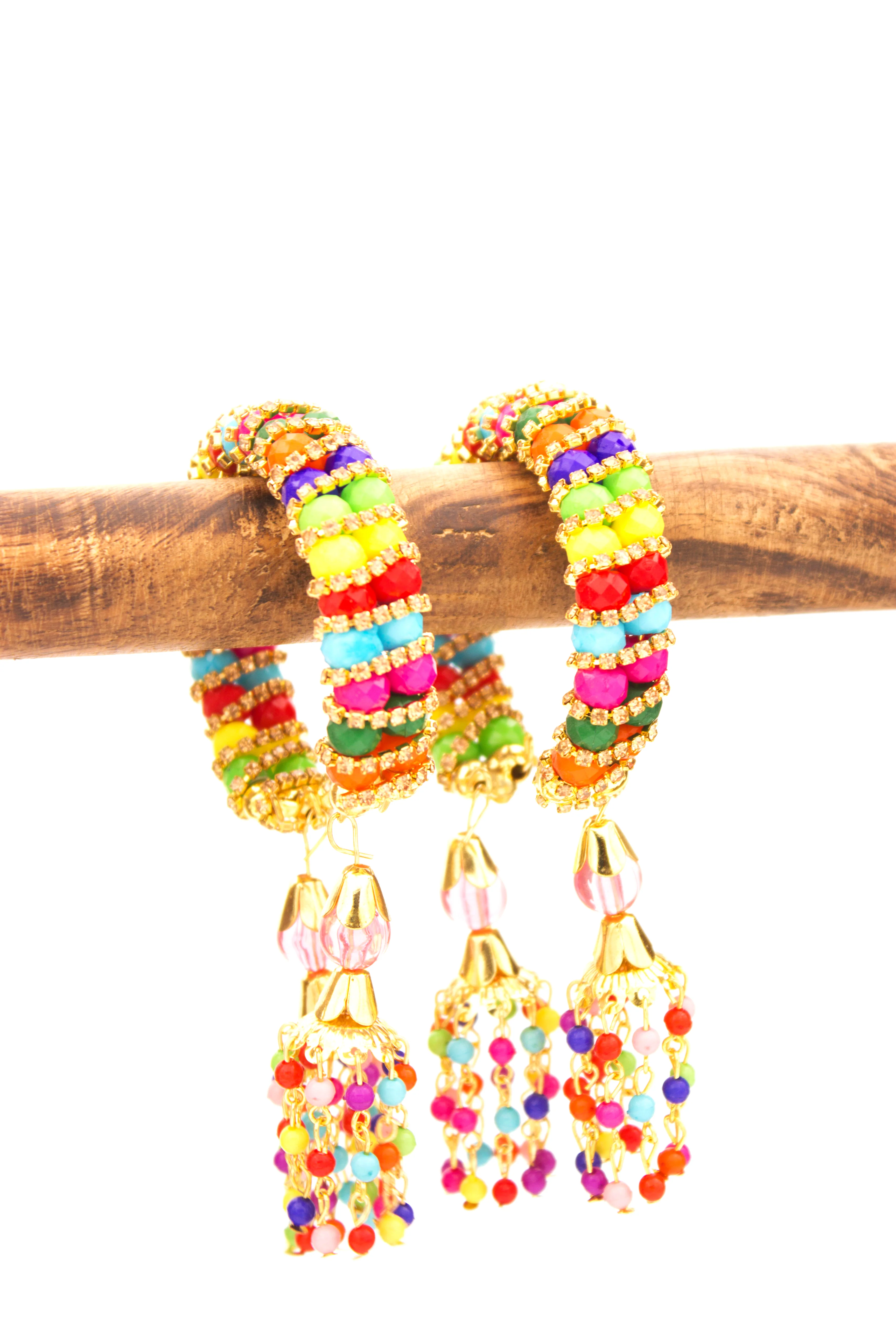 Free Size Multicoloured Bracelet Pair by Leshya - Image 4