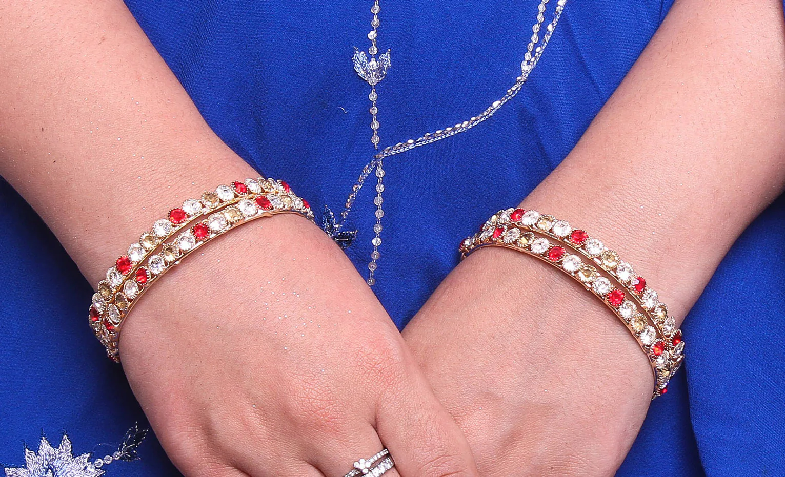 Gold Plated Multi-Colored Stone Bracelet For Women - Image 3