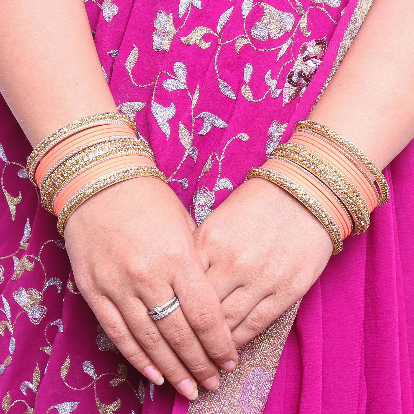 Golden Bracelet And Matte Finish Bangle Set For Women - Image 4