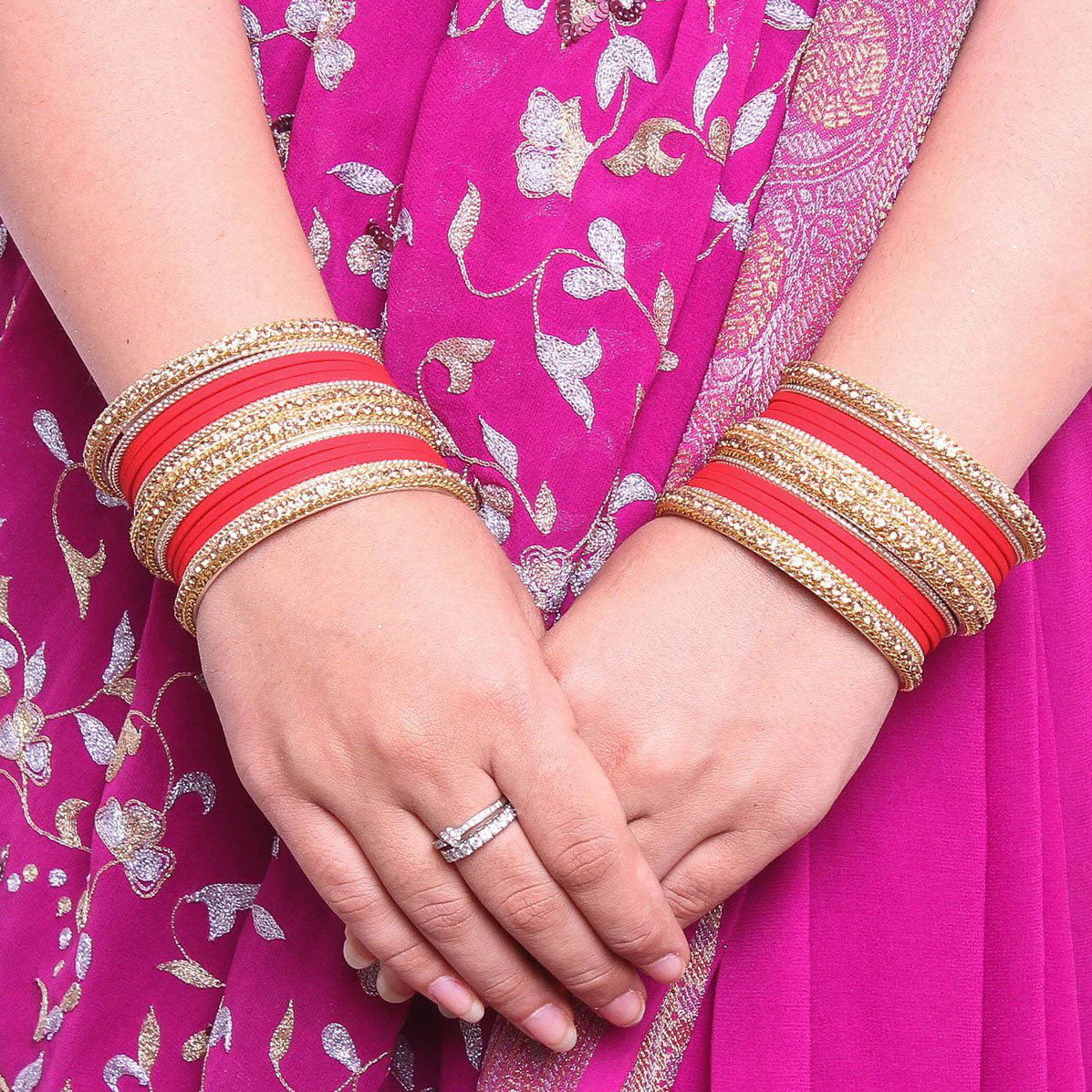 Golden Bracelet And Matte Finish Bangle Set For Women - Image 2